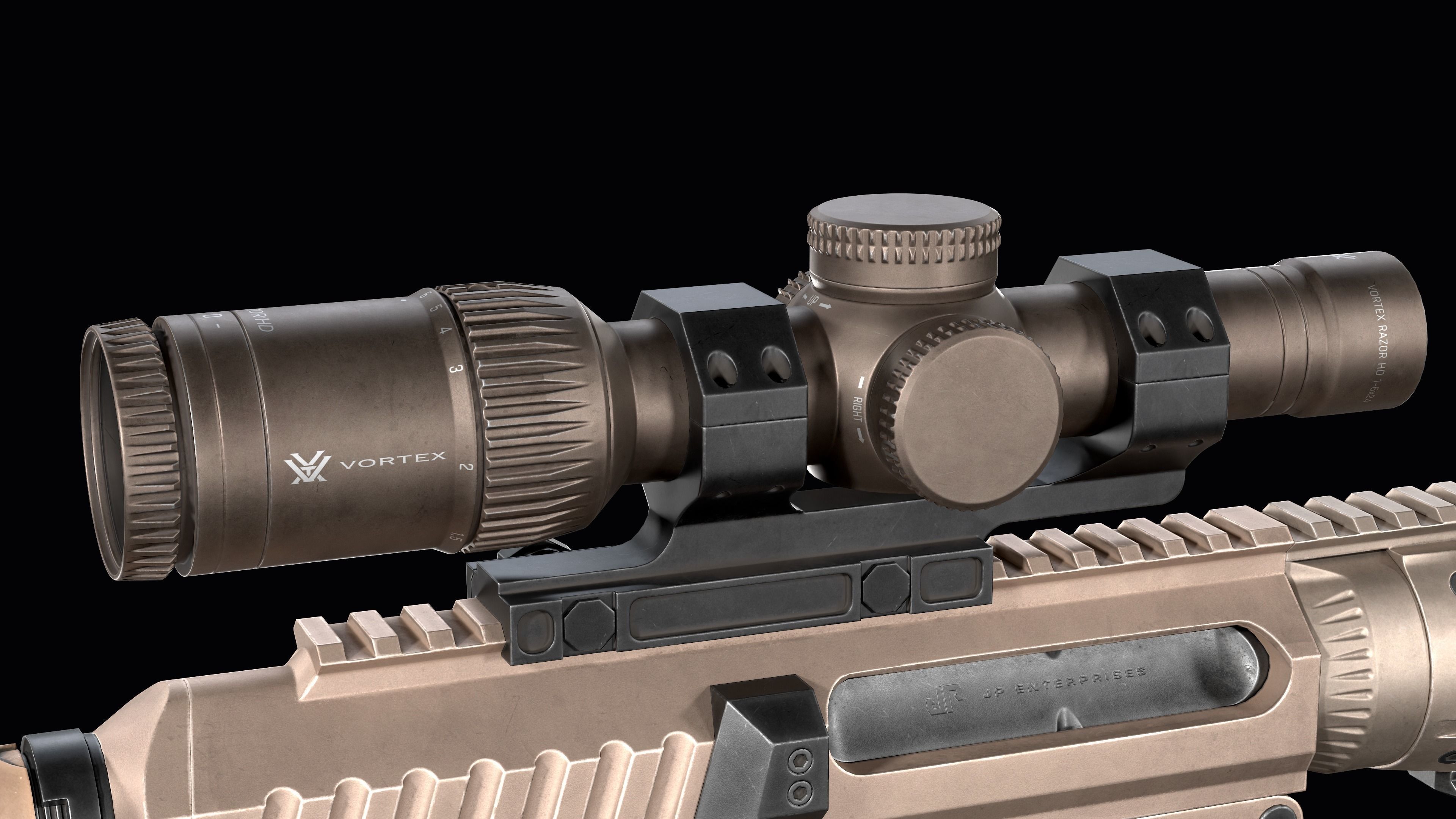 Tactical modular sniper rifle Remington R11 RSASS Low-poly 3D model_18