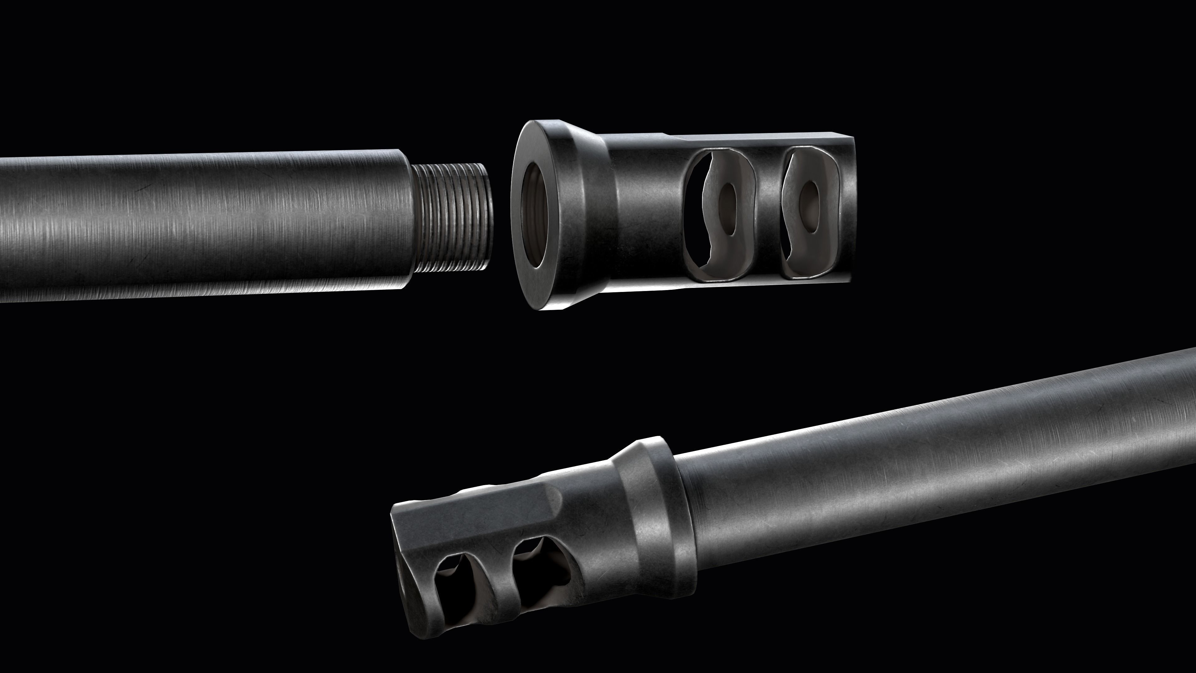 Tactical modular sniper rifle Remington R11 RSASS Low-poly 3D model_23