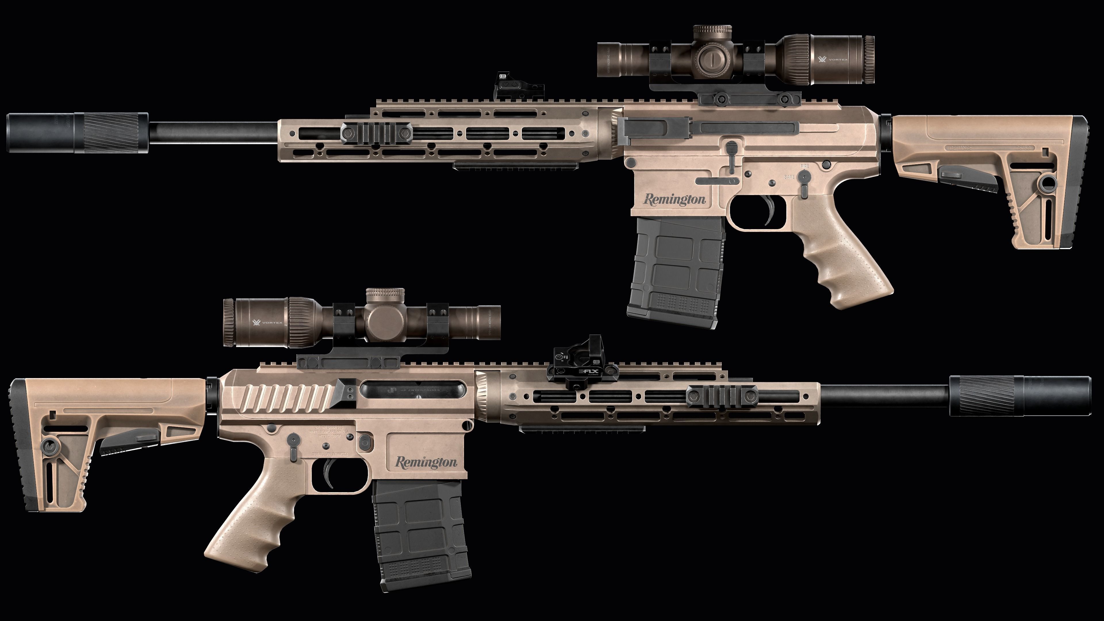 Tactical modular sniper rifle Remington R11 RSASS Low-poly 3D model_31