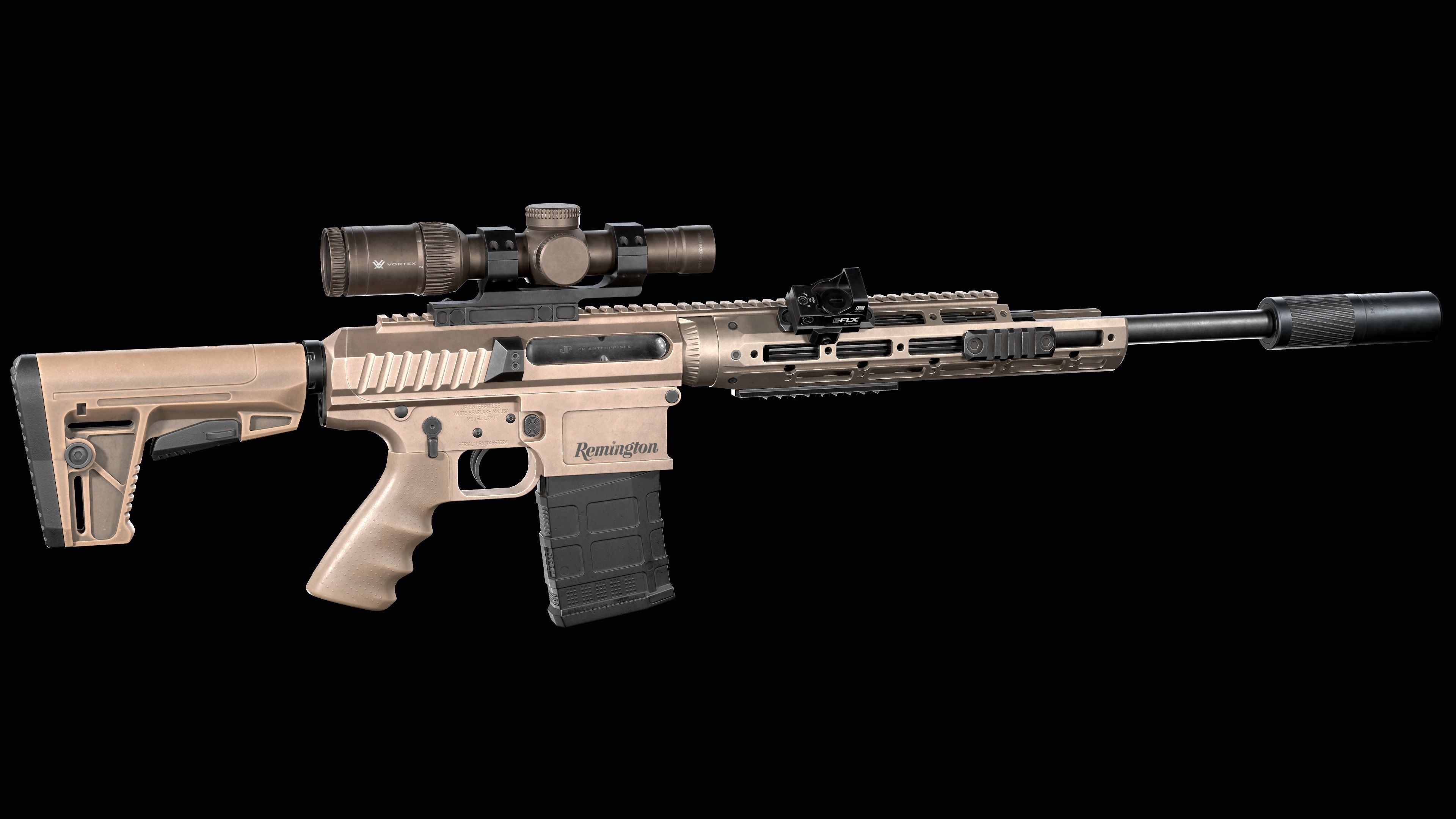 Tactical modular sniper rifle Remington R11 RSASS Low-poly 3D model_7