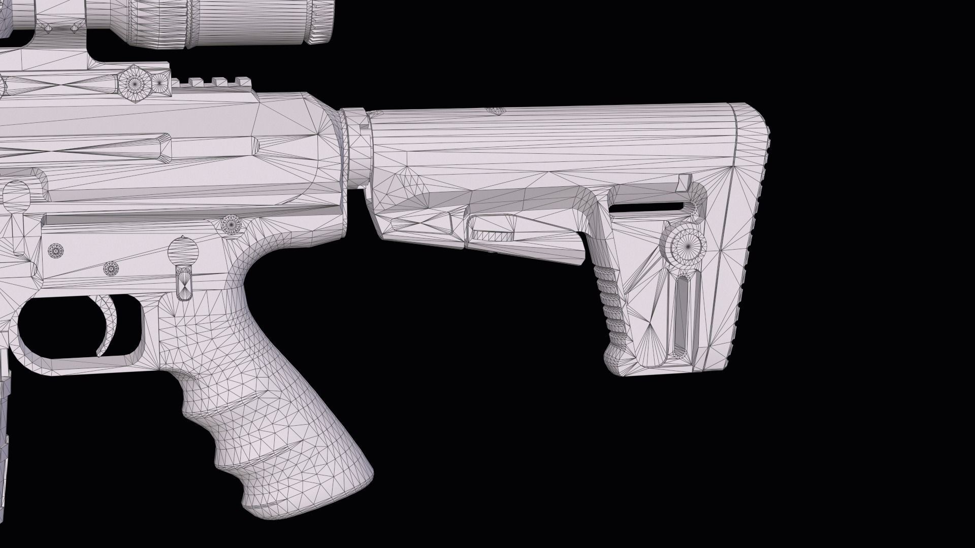 Tactical modular sniper rifle Remington R11 RSASS Low-poly 3D model_36