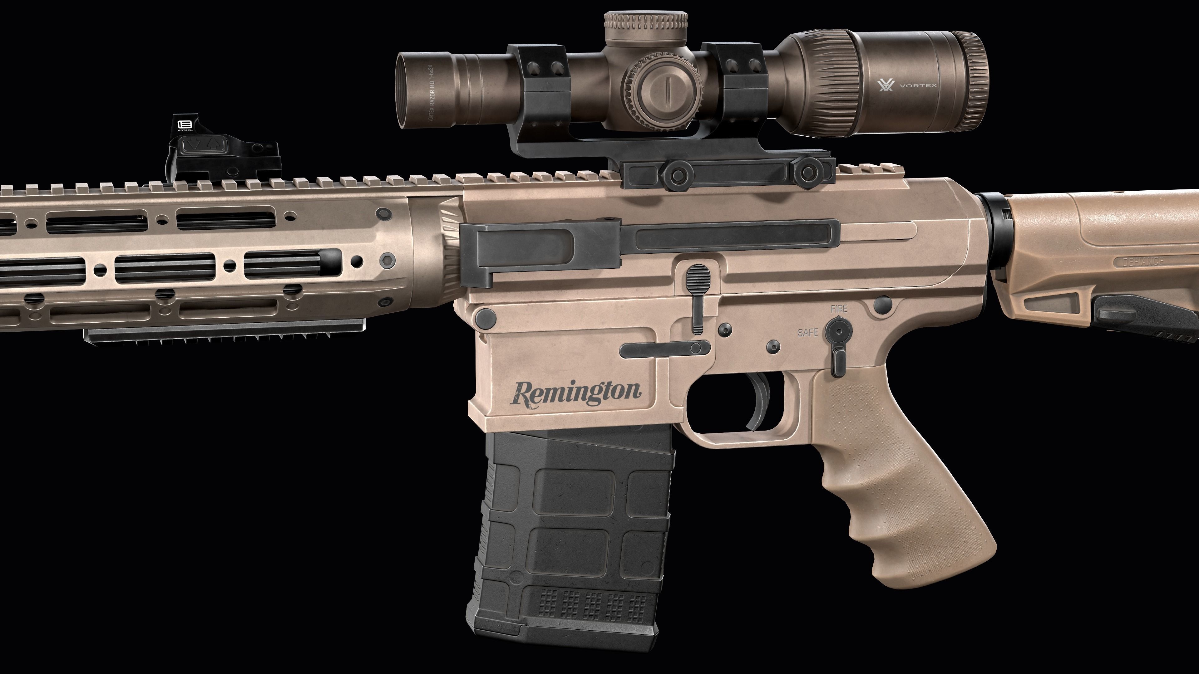 Tactical modular sniper rifle Remington R11 RSASS Low-poly 3D model_10