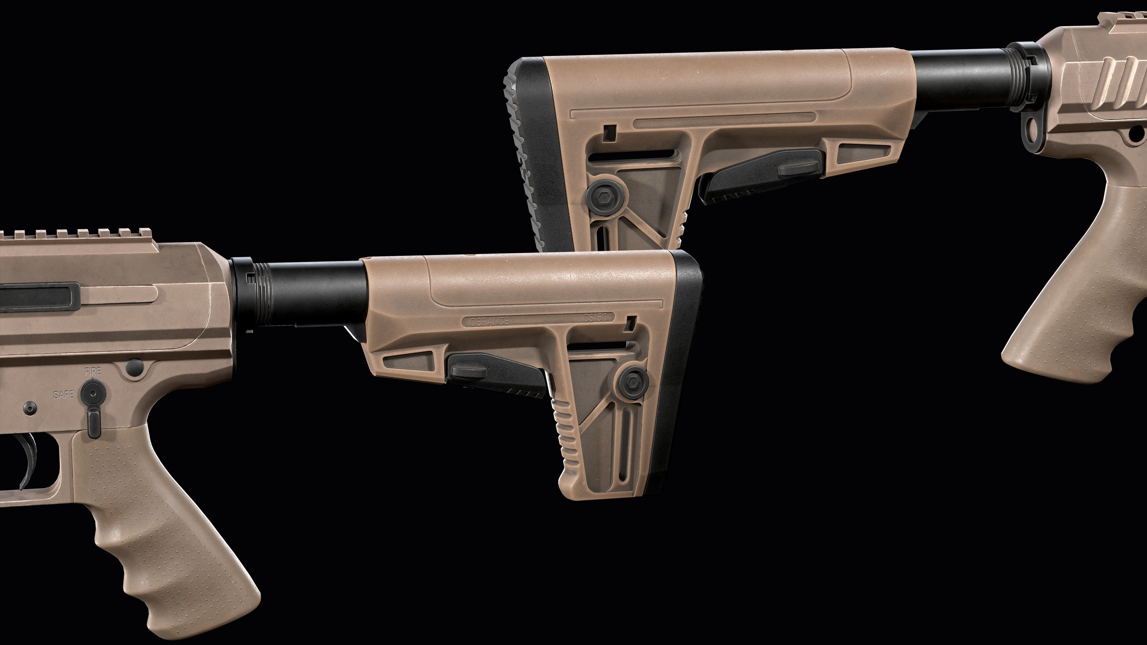 Tactical modular sniper rifle Remington R11 RSASS Low-poly 3D model_17