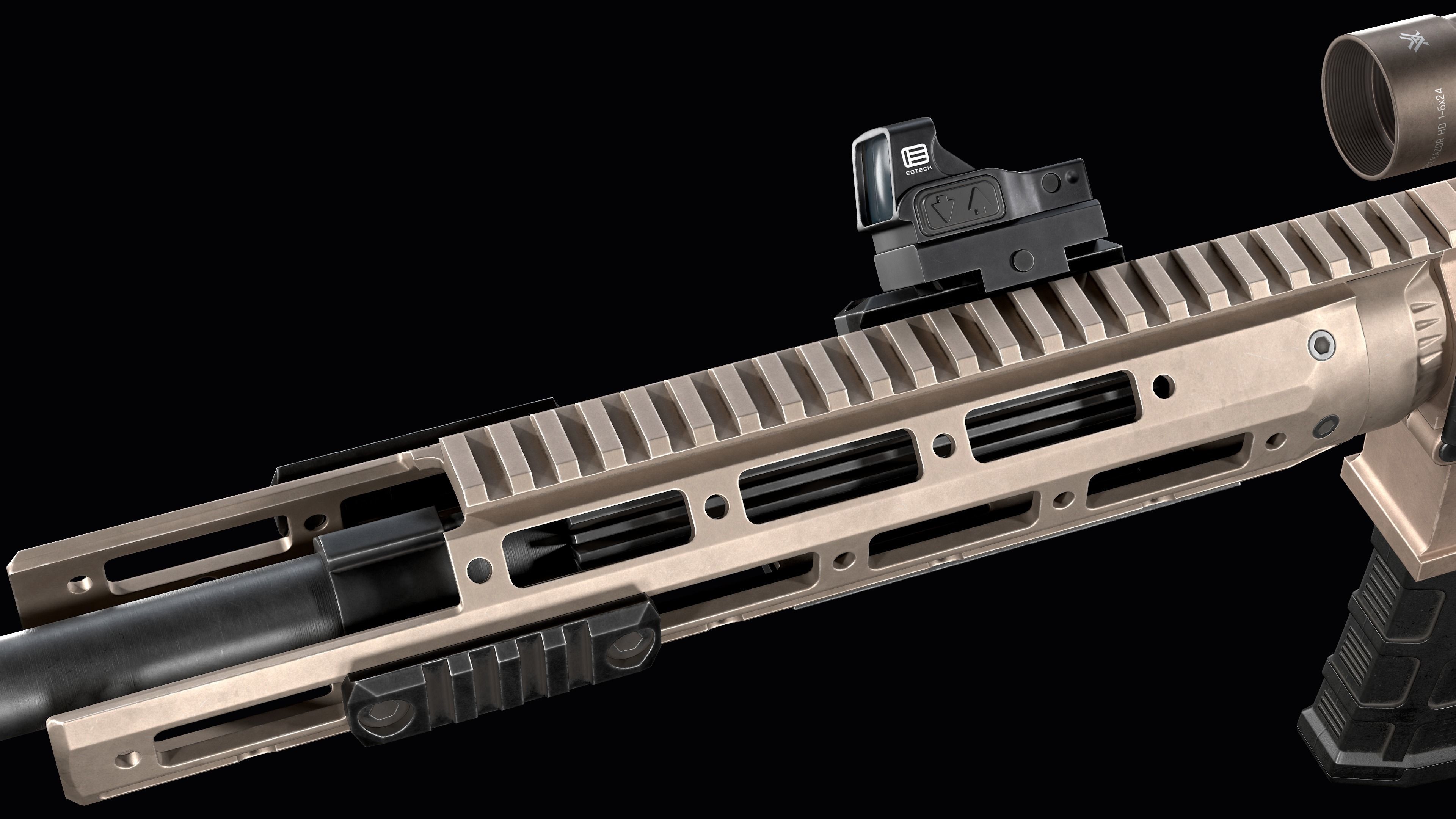 Tactical modular sniper rifle Remington R11 RSASS Low-poly 3D model_12