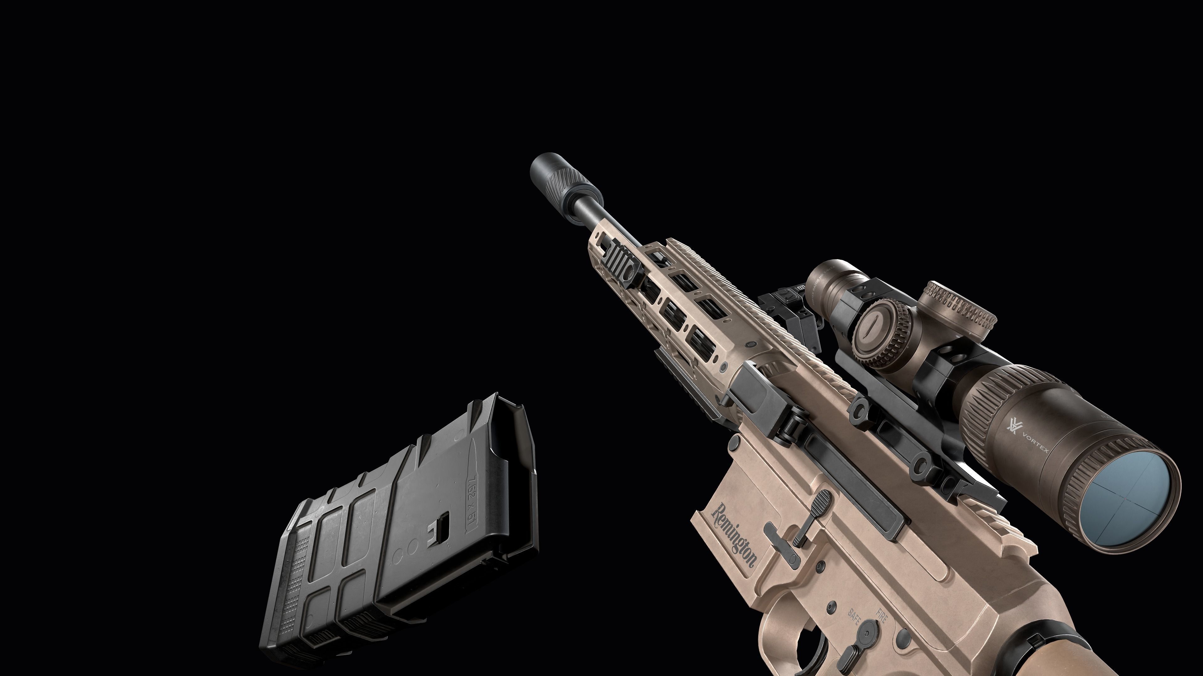 Tactical modular sniper rifle Remington R11 RSASS Low-poly 3D model_27