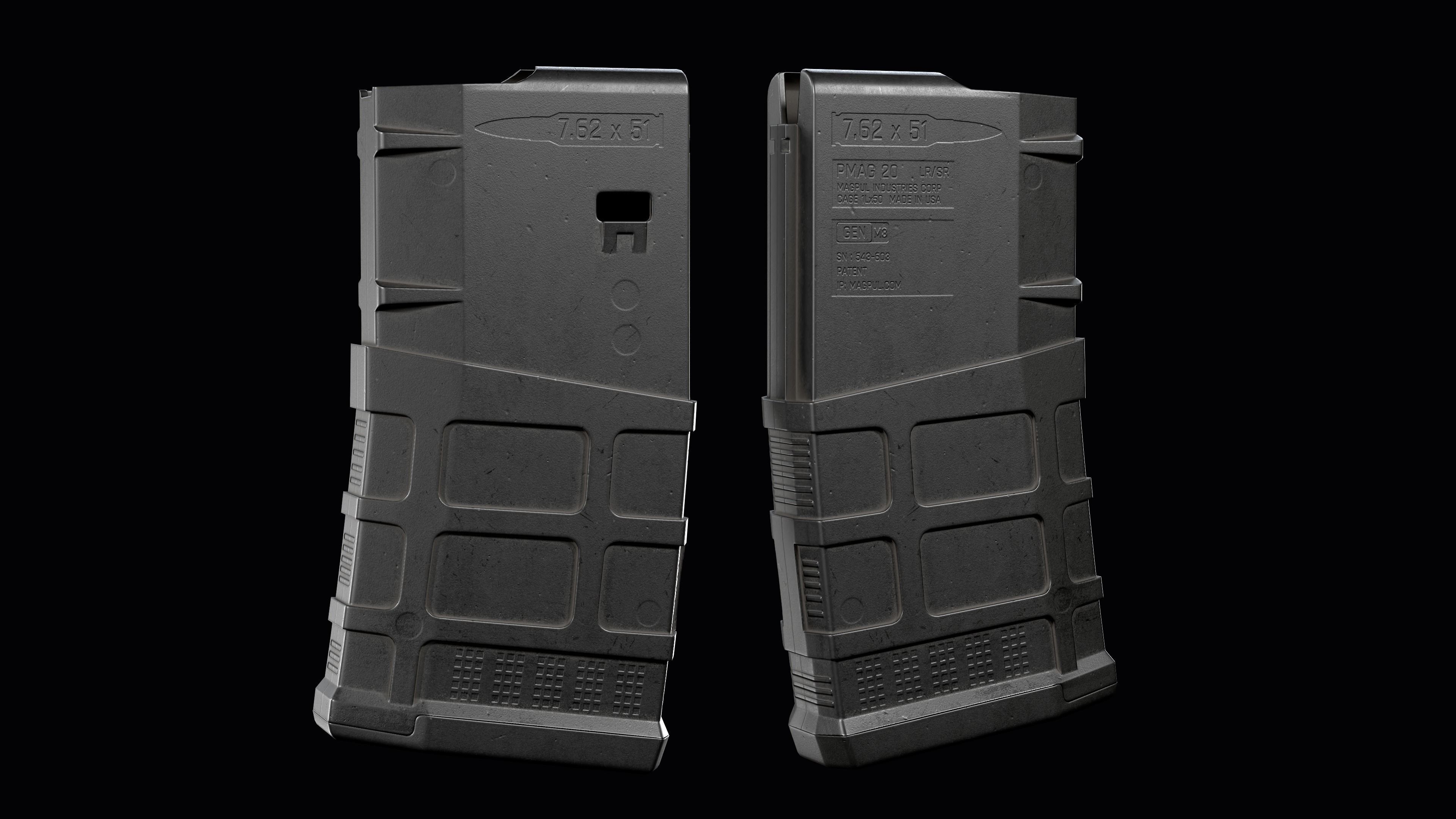 Tactical modular sniper rifle Remington R11 RSASS Low-poly 3D model_25