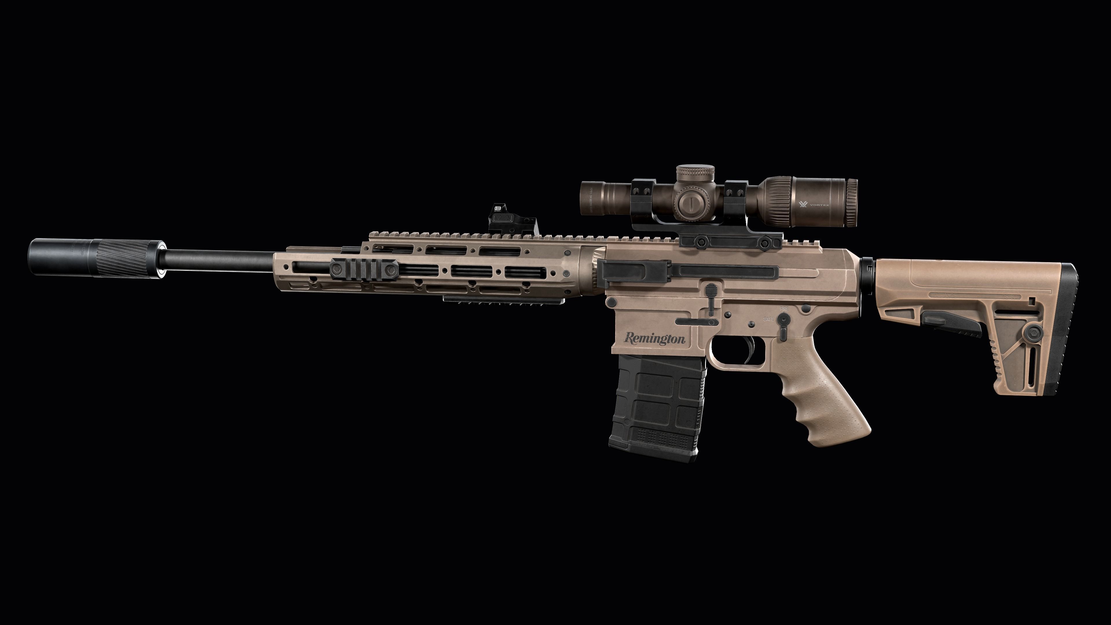 Tactical modular sniper rifle Remington R11 RSASS Low-poly 3D model_6