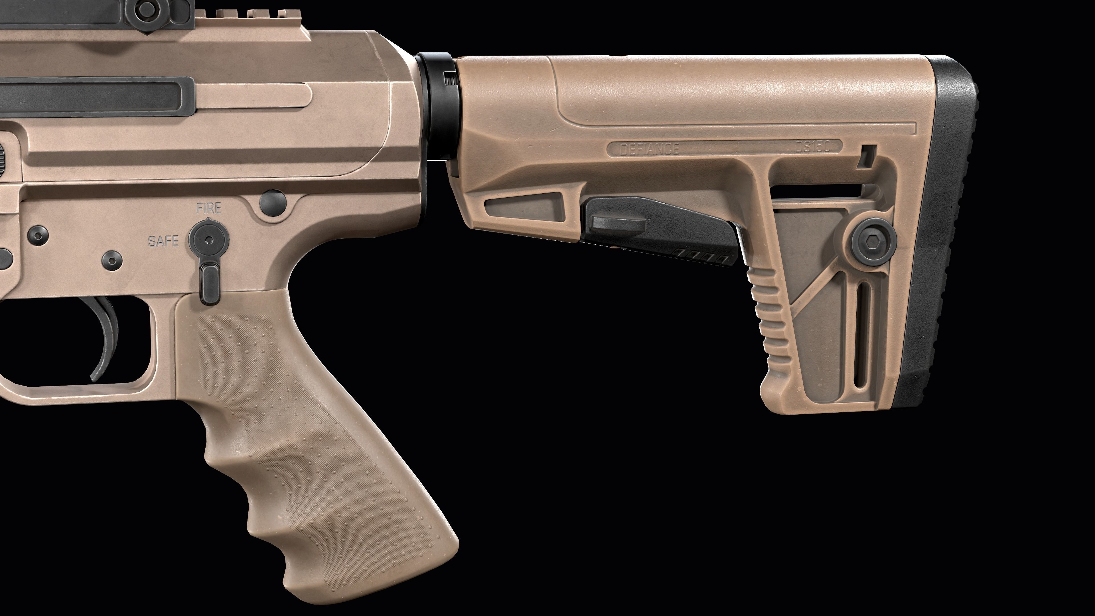 Tactical modular sniper rifle Remington R11 RSASS Low-poly 3D model_14