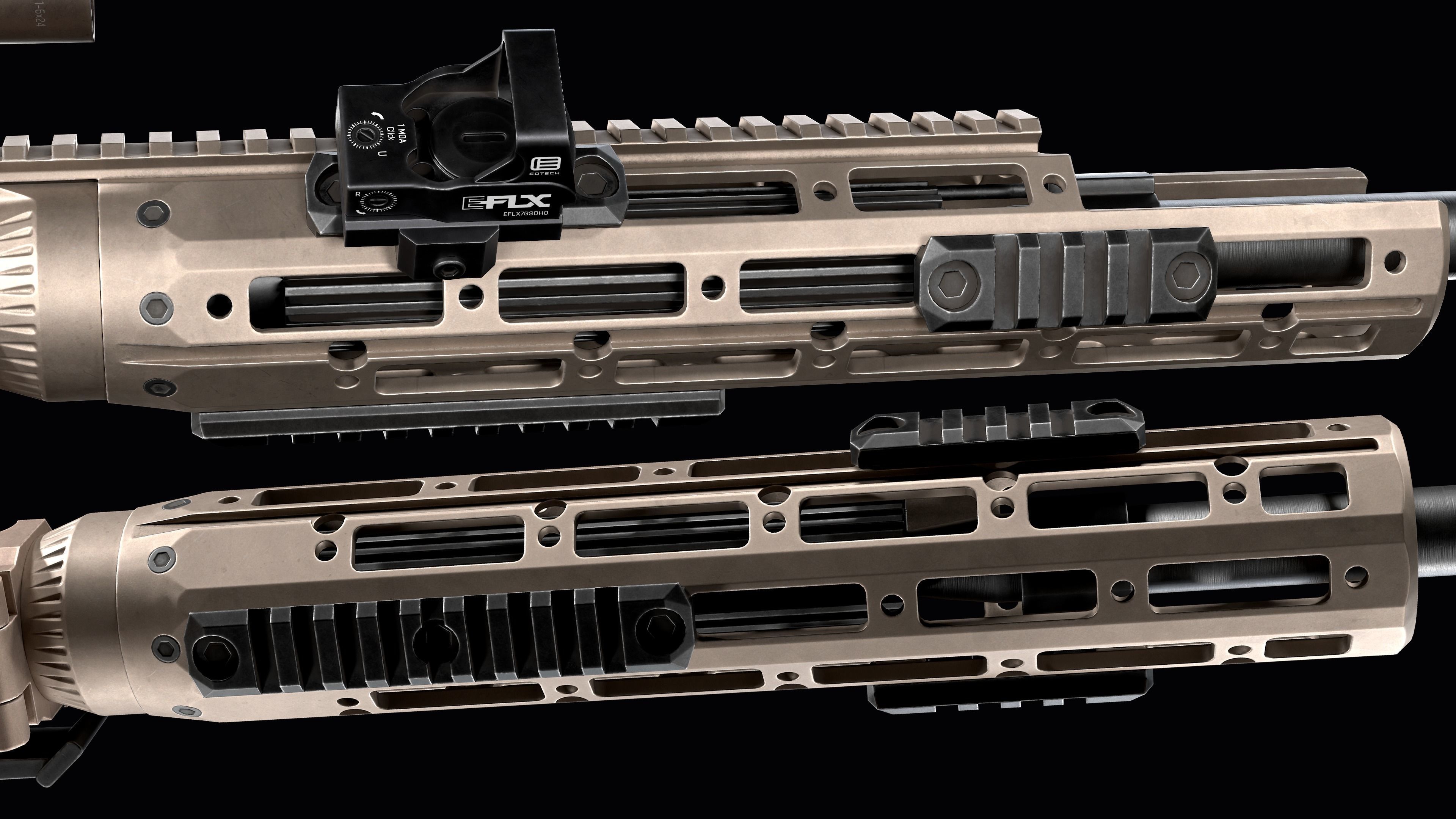 Tactical modular sniper rifle Remington R11 RSASS Low-poly 3D model_15