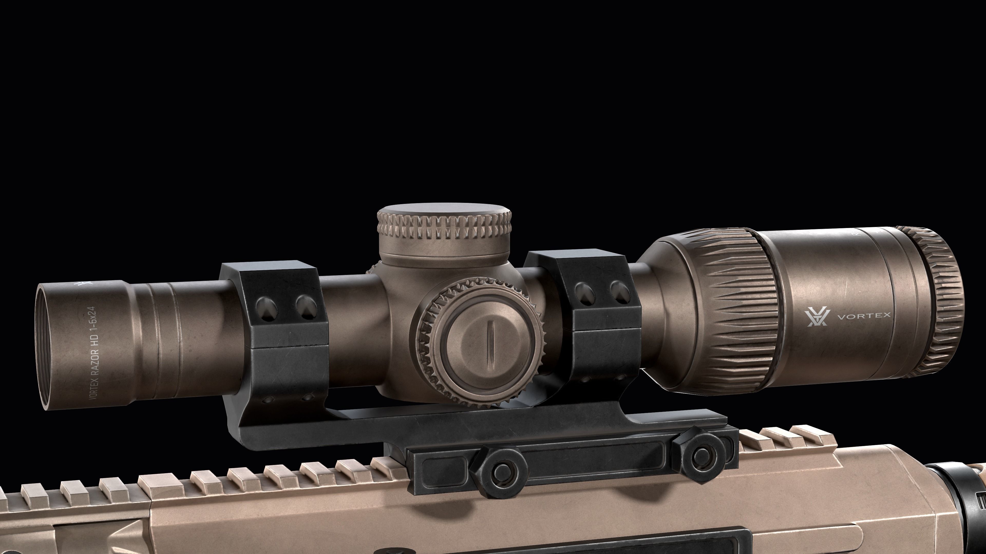 Tactical modular sniper rifle Remington R11 RSASS Low-poly 3D model_19