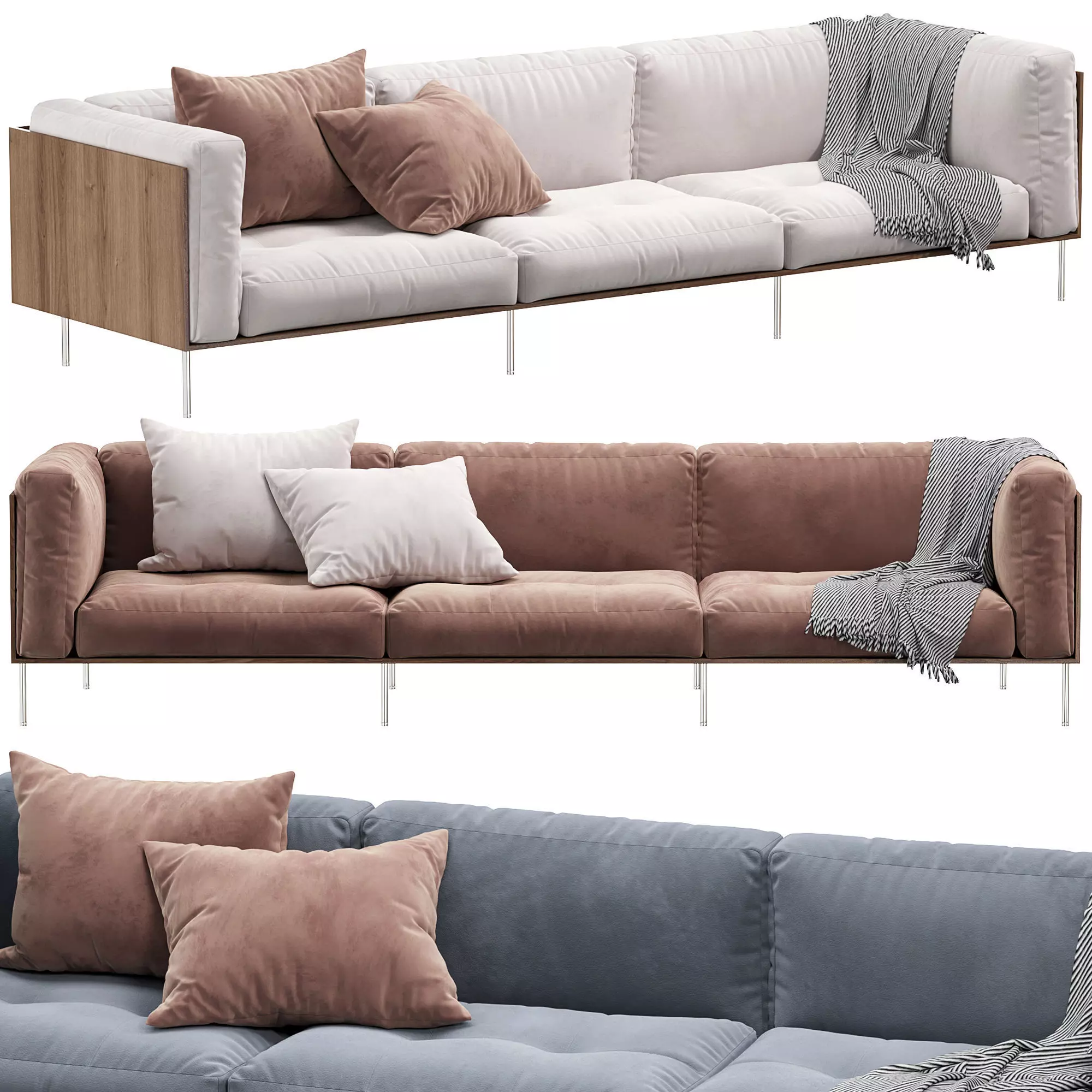 Rod sofa by Livingdivani 3D model_0