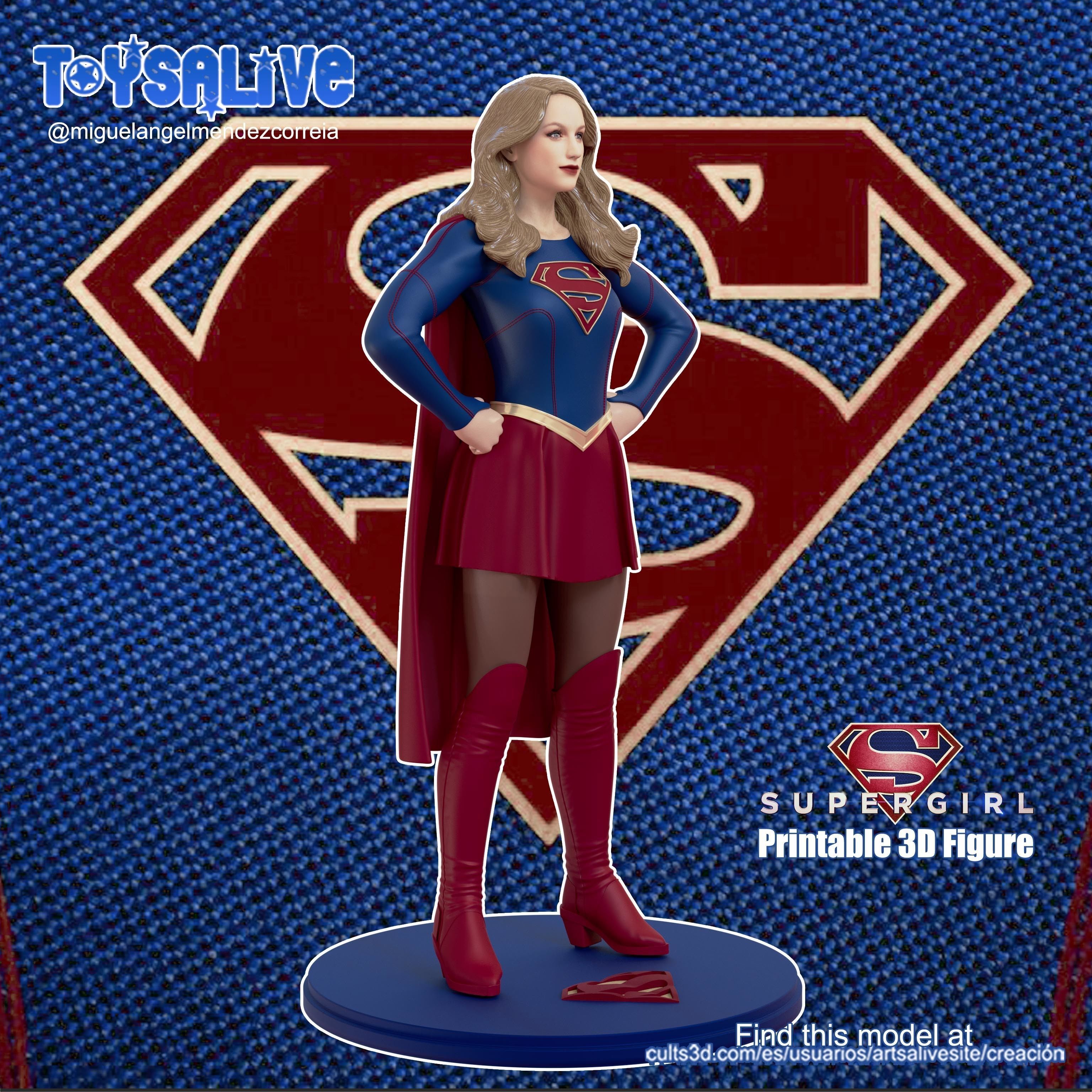 SUPERGIRL MELISSA BENOIST STL MODEL FOR PRINT 3D print model_3