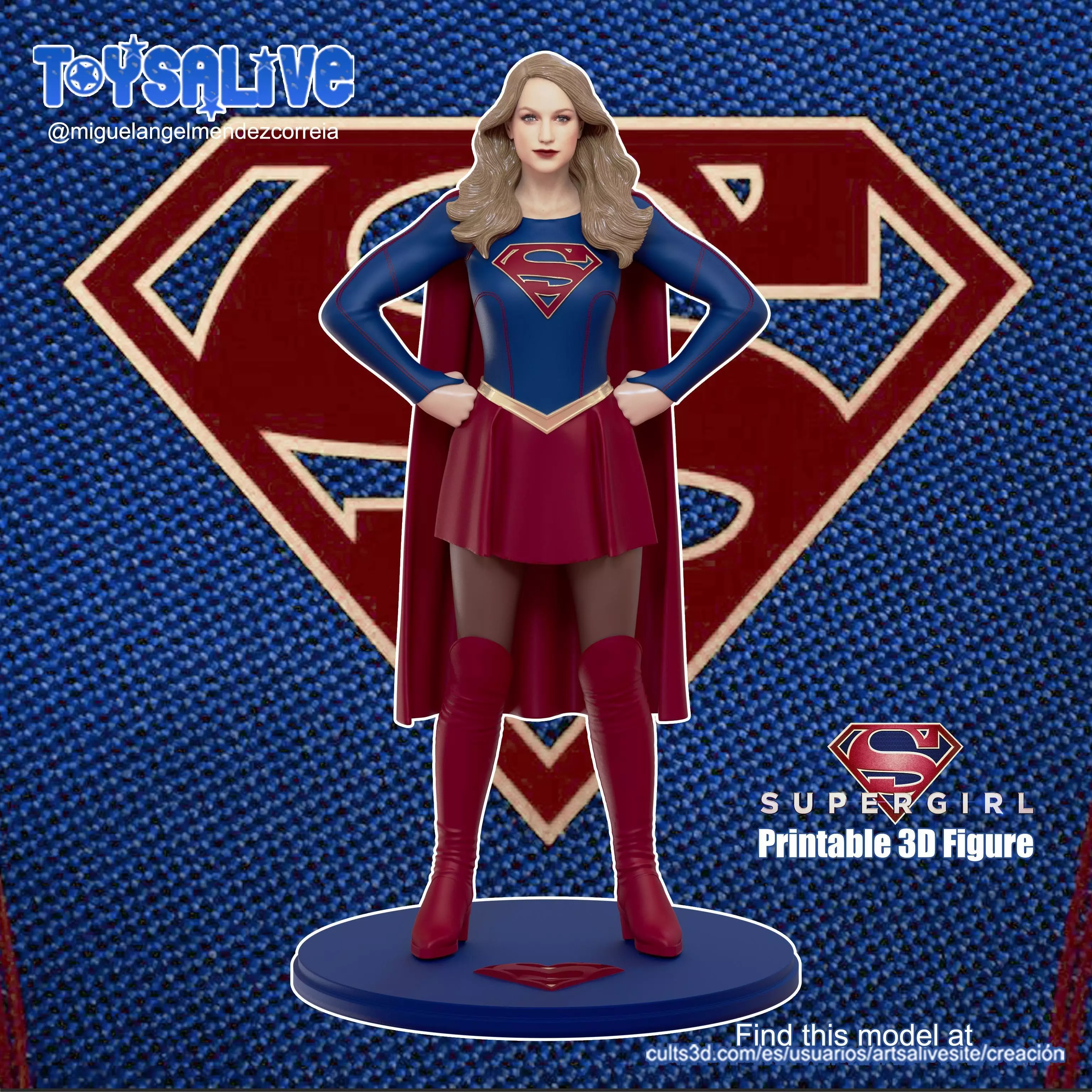 SUPERGIRL MELISSA BENOIST STL MODEL FOR PRINT 3D print model_0