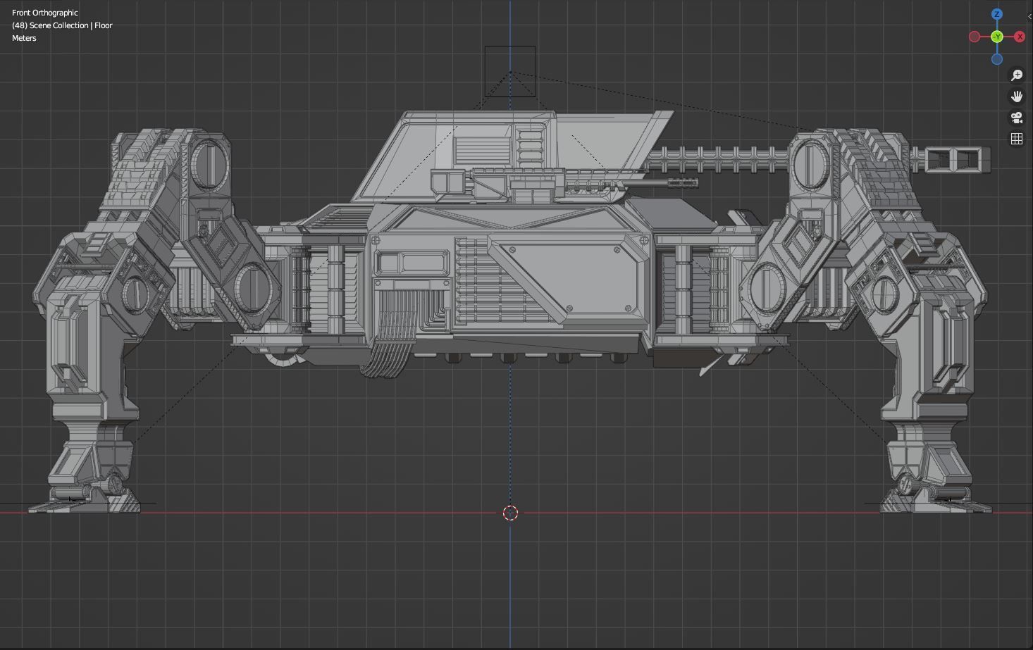 Quad Mech Rigged Low-poly 3D model_7