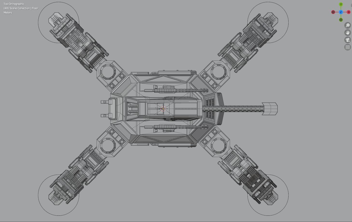 Quad Mech Rigged Low-poly 3D model_8