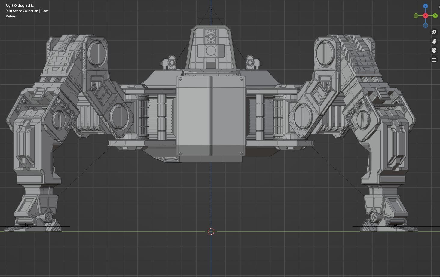 Quad Mech Rigged Low-poly 3D model_6