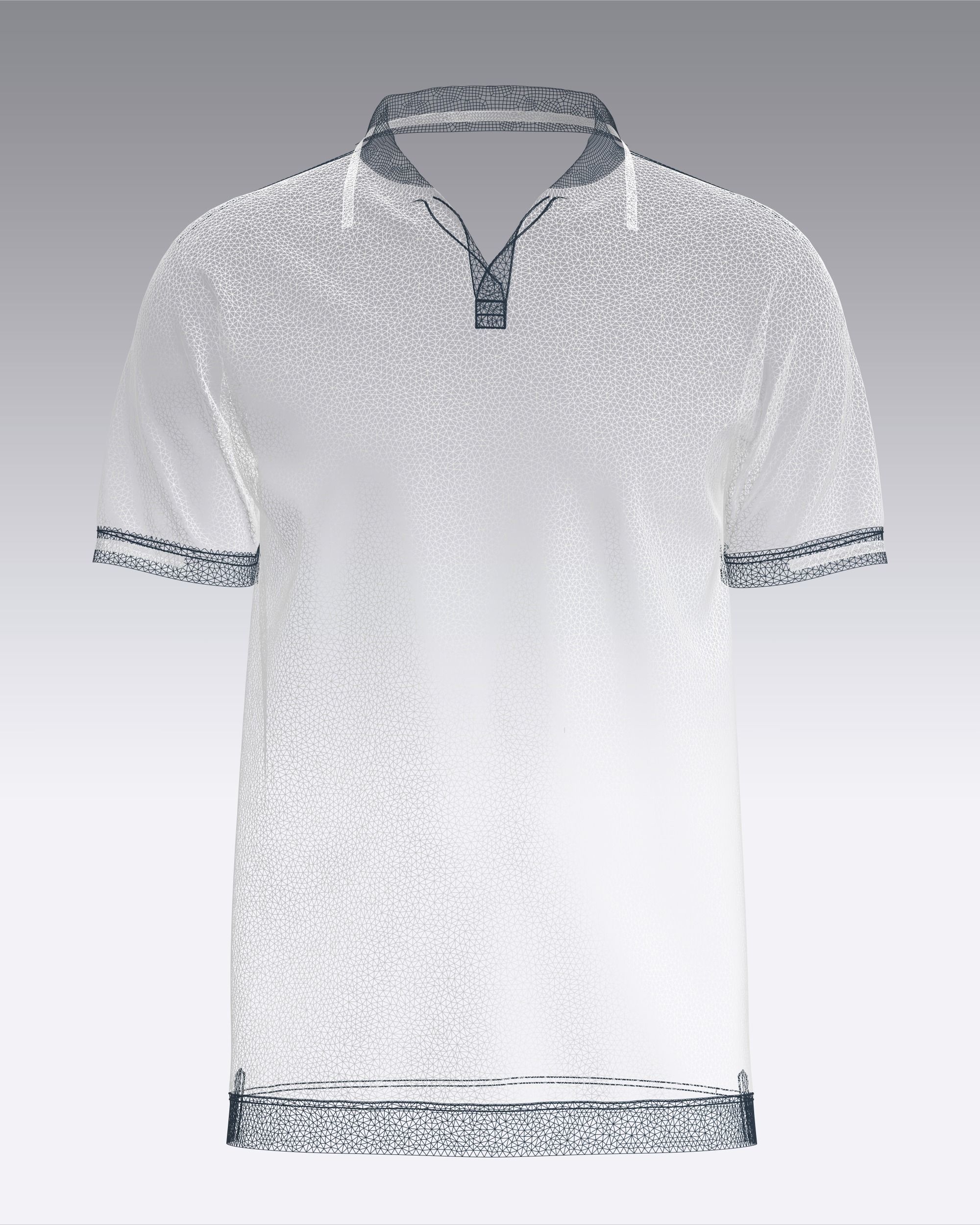 Mens Open Collar Printed Polo 3D model_10