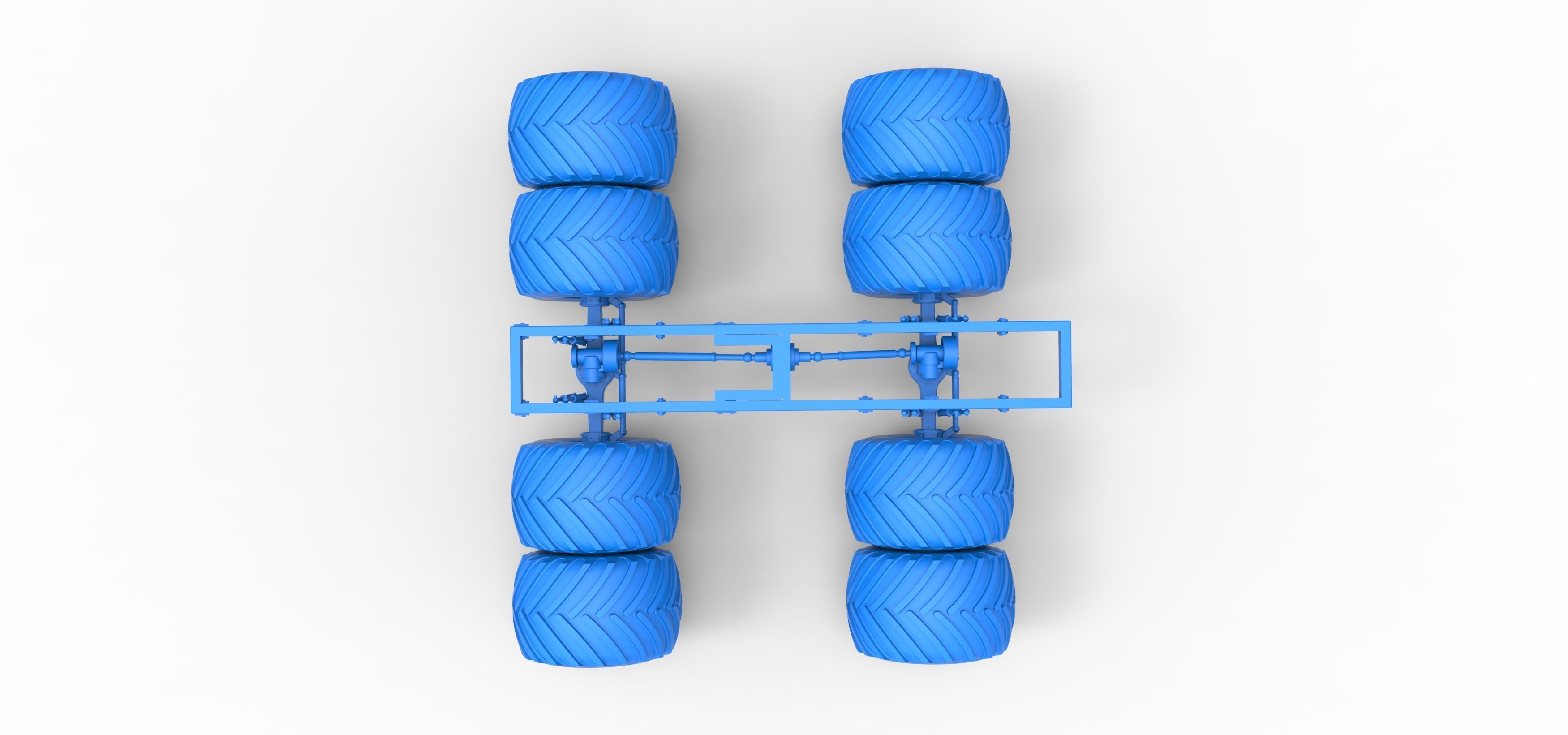 Chassis of vintage monster truck with double wheels 1 to 25 3D print model_25