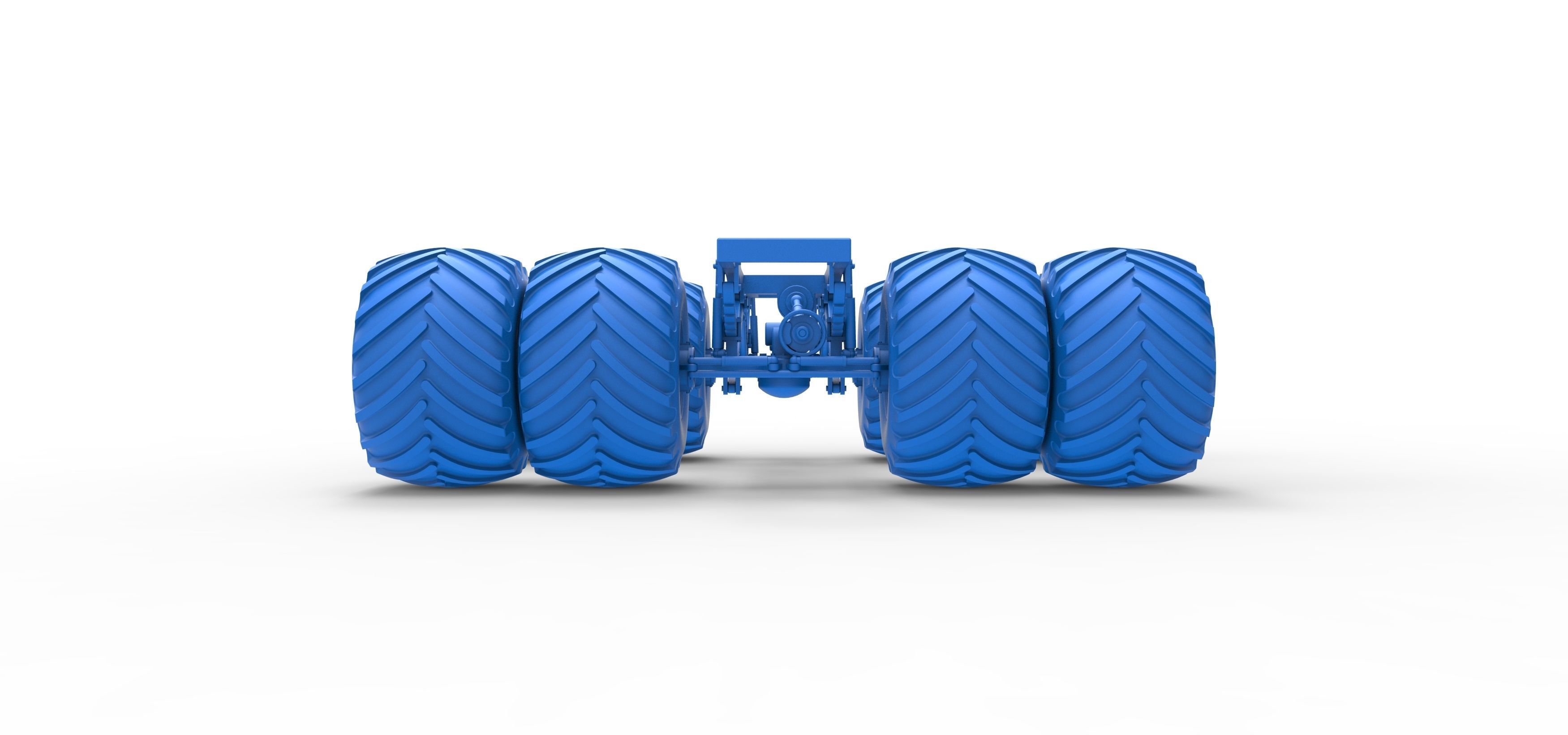 Chassis of vintage monster truck with double wheels 1 to 25 3D print model_28