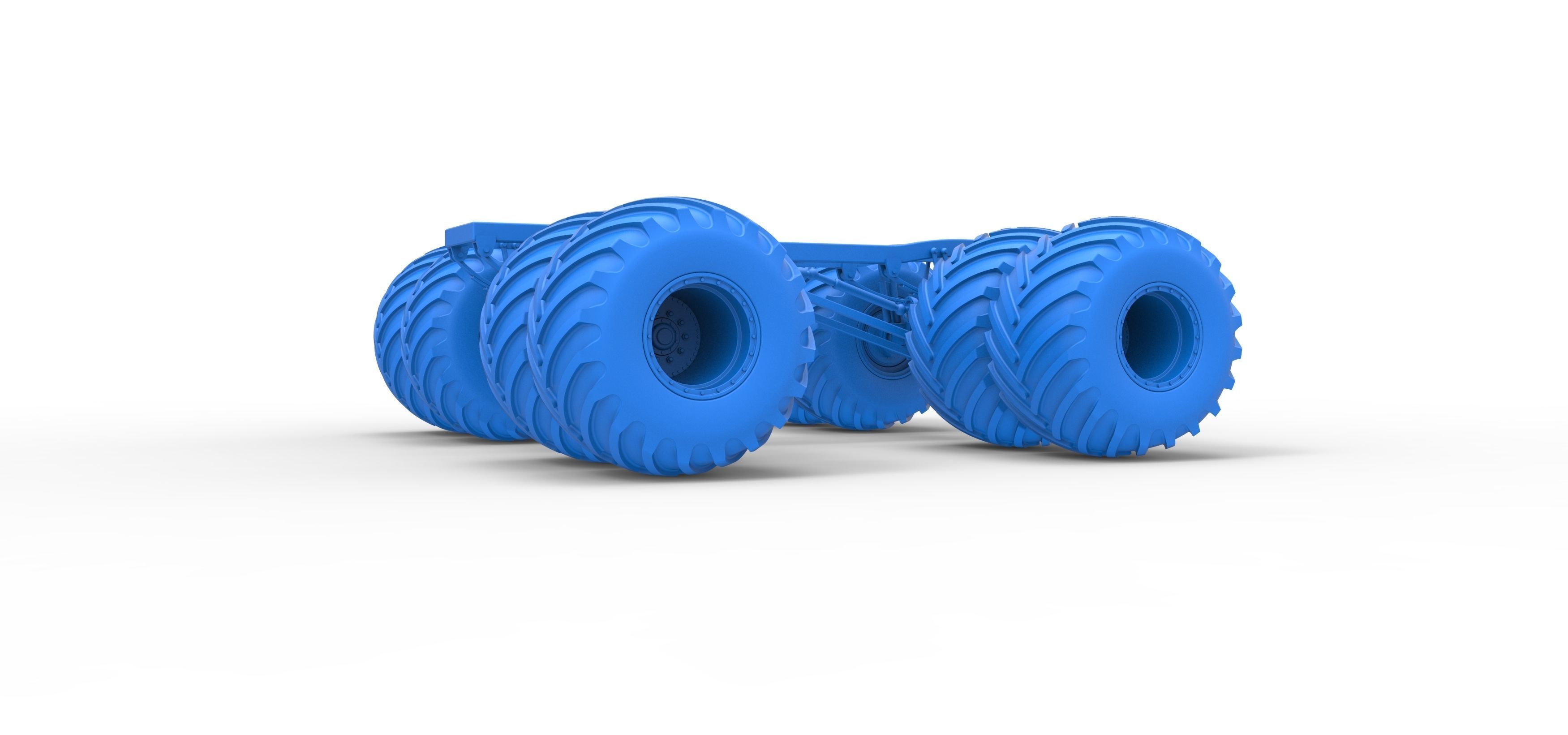 Chassis of vintage monster truck with double wheels 1 to 25 3D print model_16
