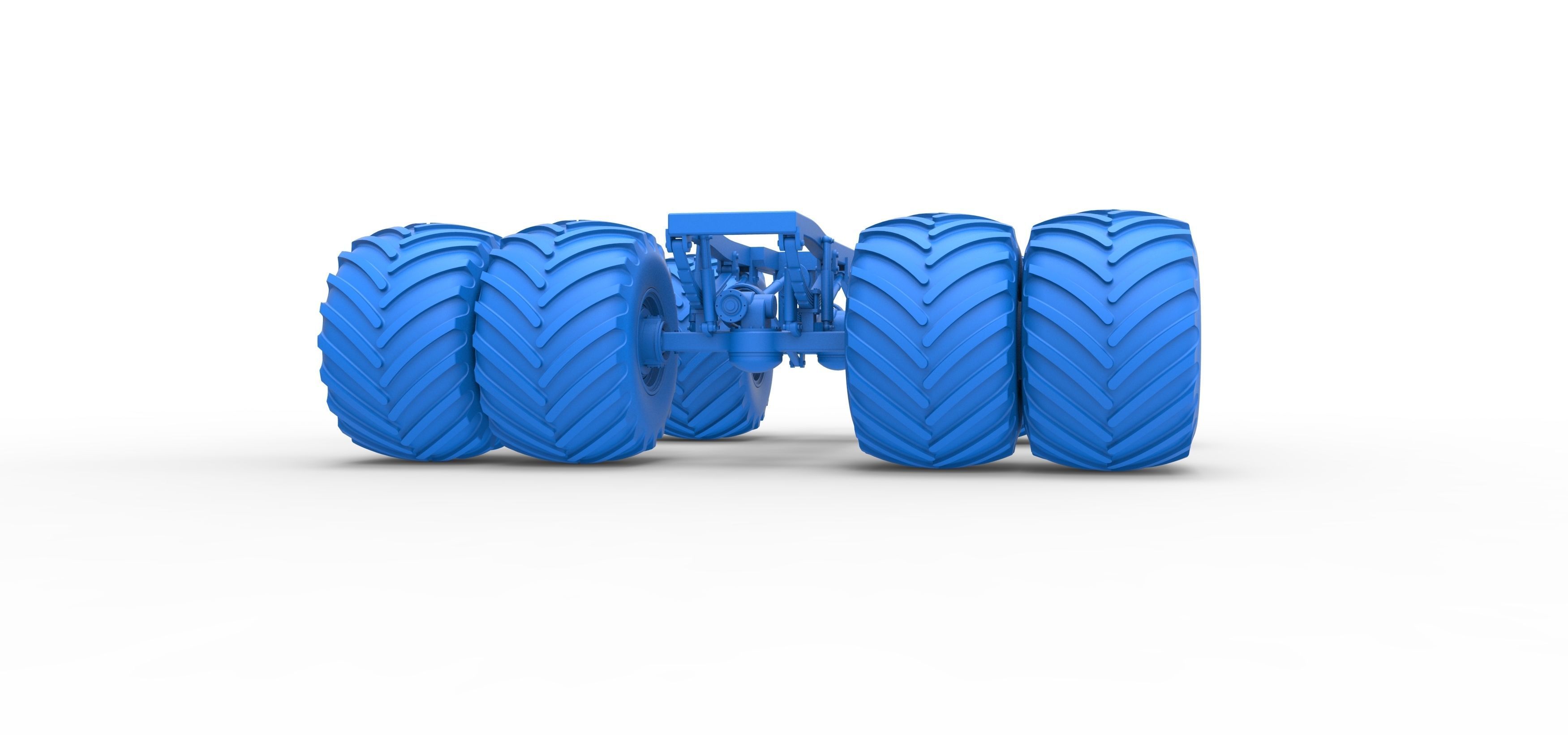 Chassis of vintage monster truck with double wheels 1 to 25 3D print model_20