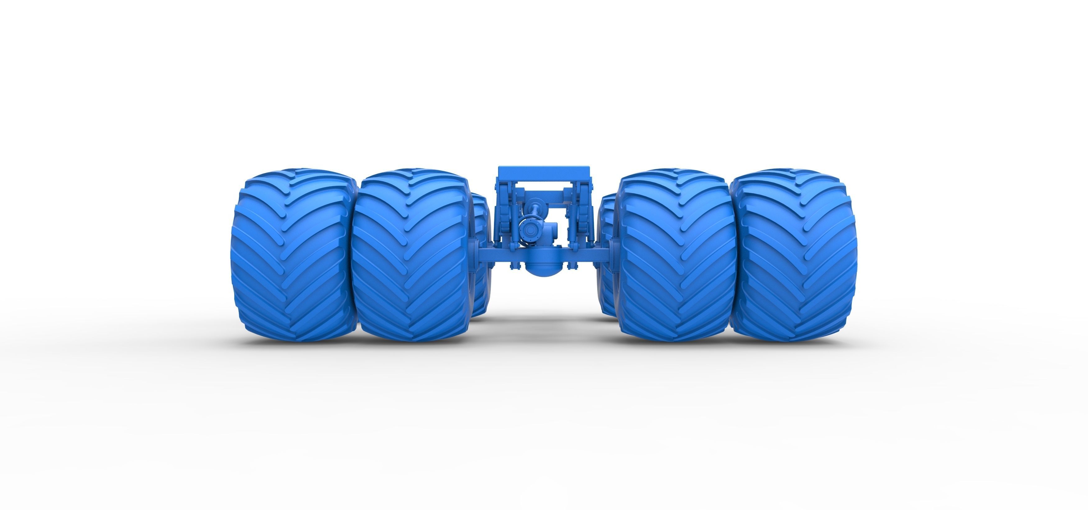 Chassis of vintage monster truck with double wheels 1 to 25 3D print model_21