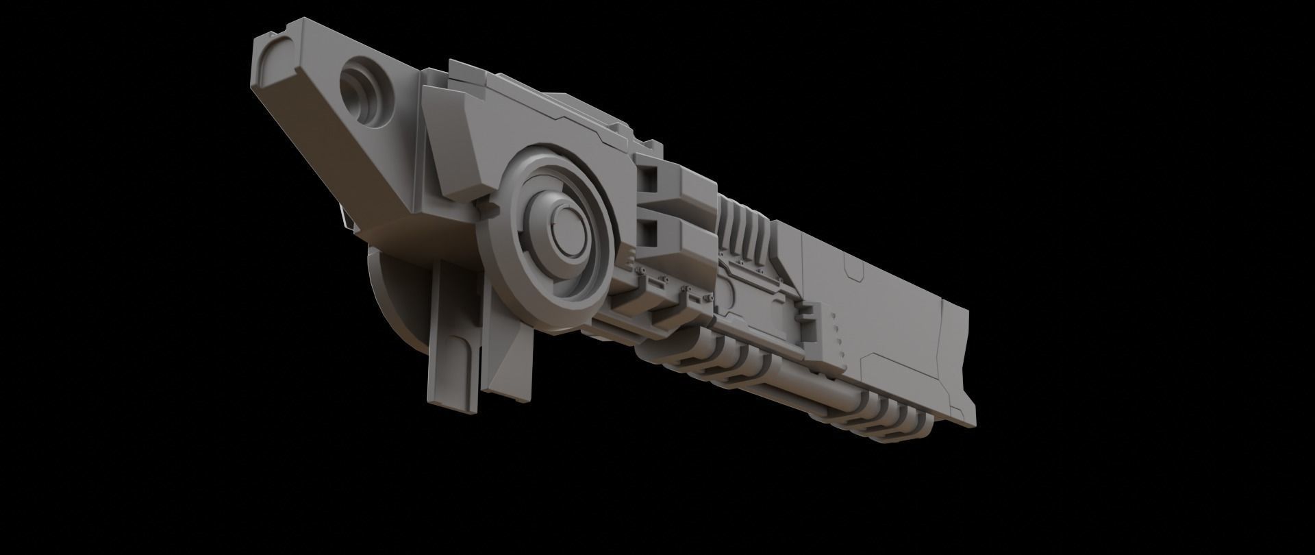 Mecha hard surface cannon 3D model_13