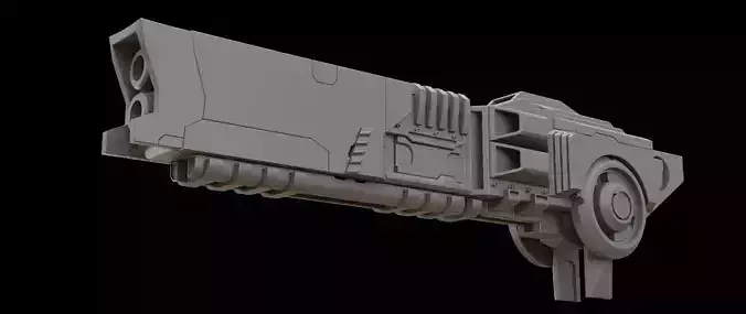 Mecha hard surface cannon 3D model