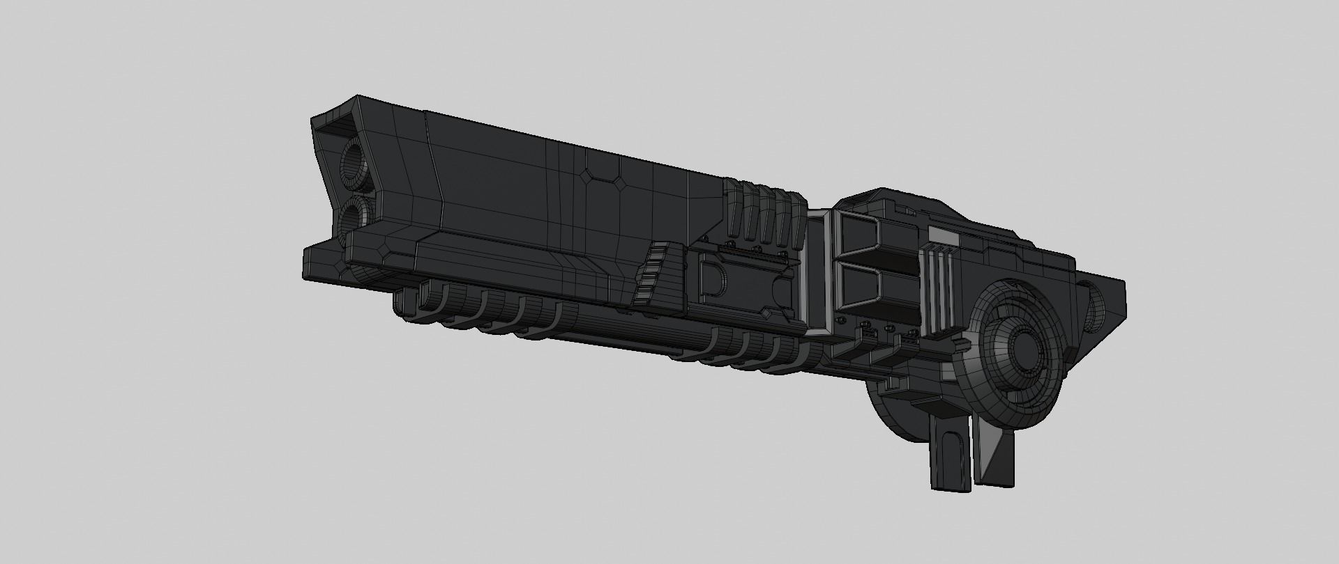 Mecha hard surface cannon 3D model_15