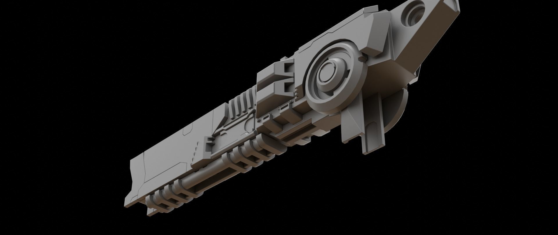 Mecha hard surface cannon 3D model_12