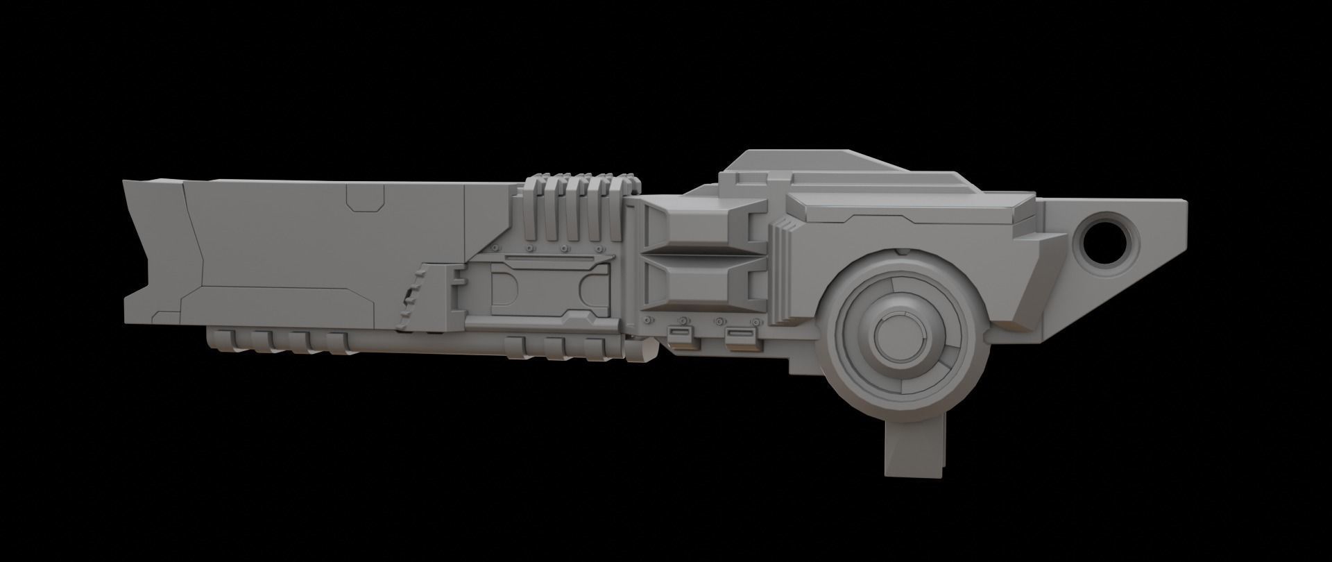 Mecha hard surface cannon 3D model_10