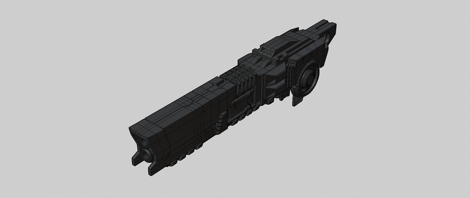 Mecha hard surface cannon 3D model_18