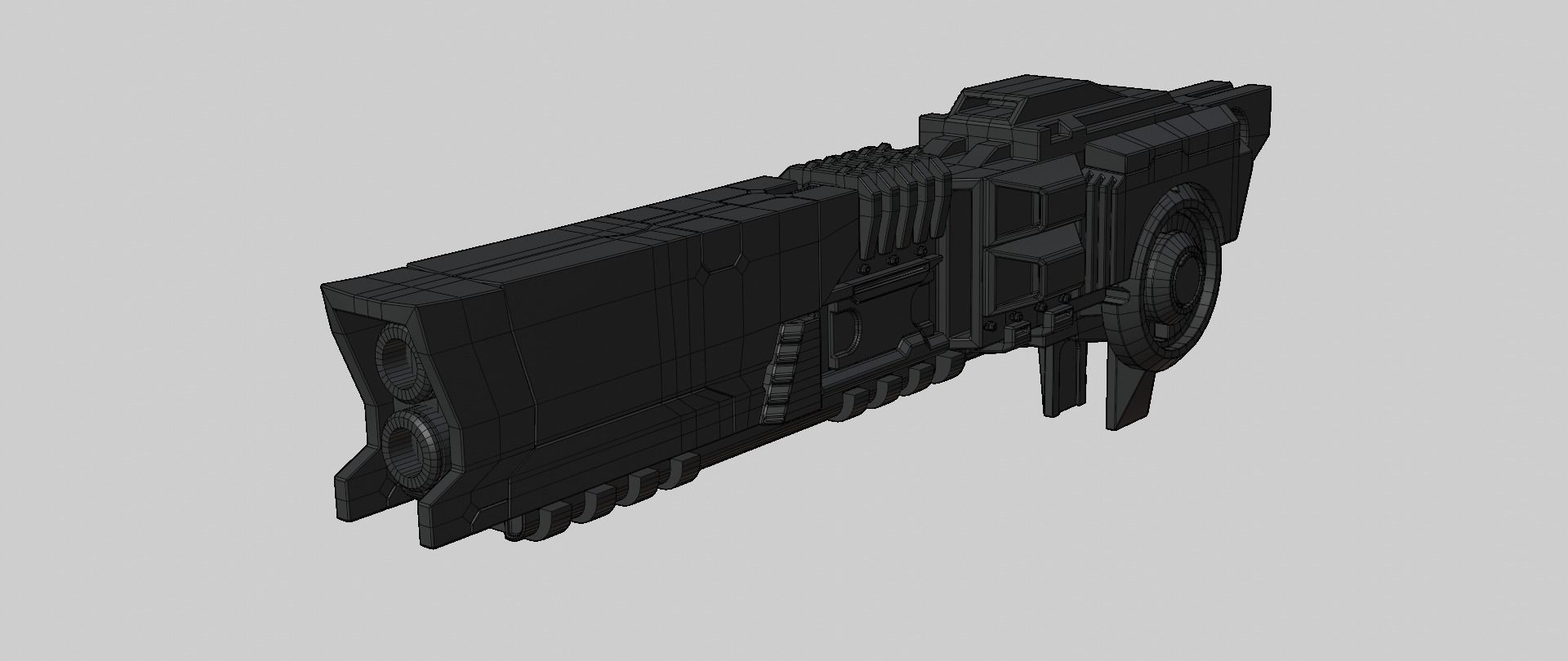 Mecha hard surface cannon 3D model_16