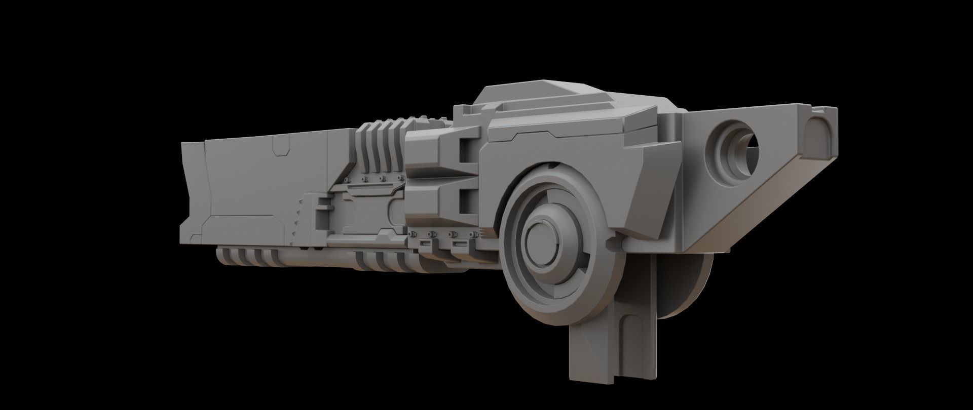 Mecha hard surface cannon 3D model_9