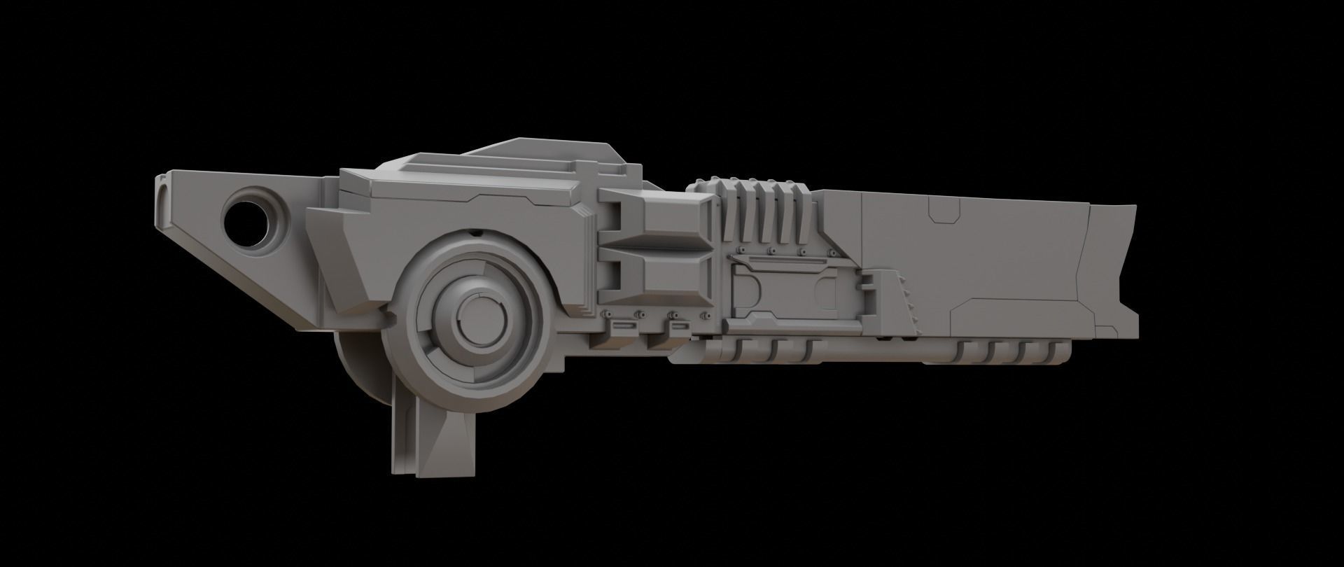 Mecha hard surface cannon 3D model_11