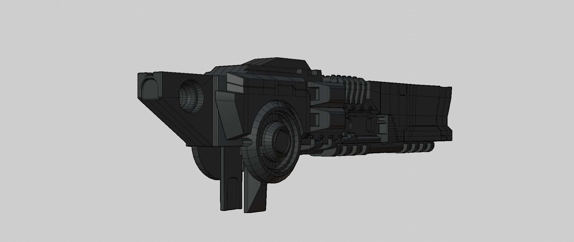 Mecha hard surface cannon 3D model_19