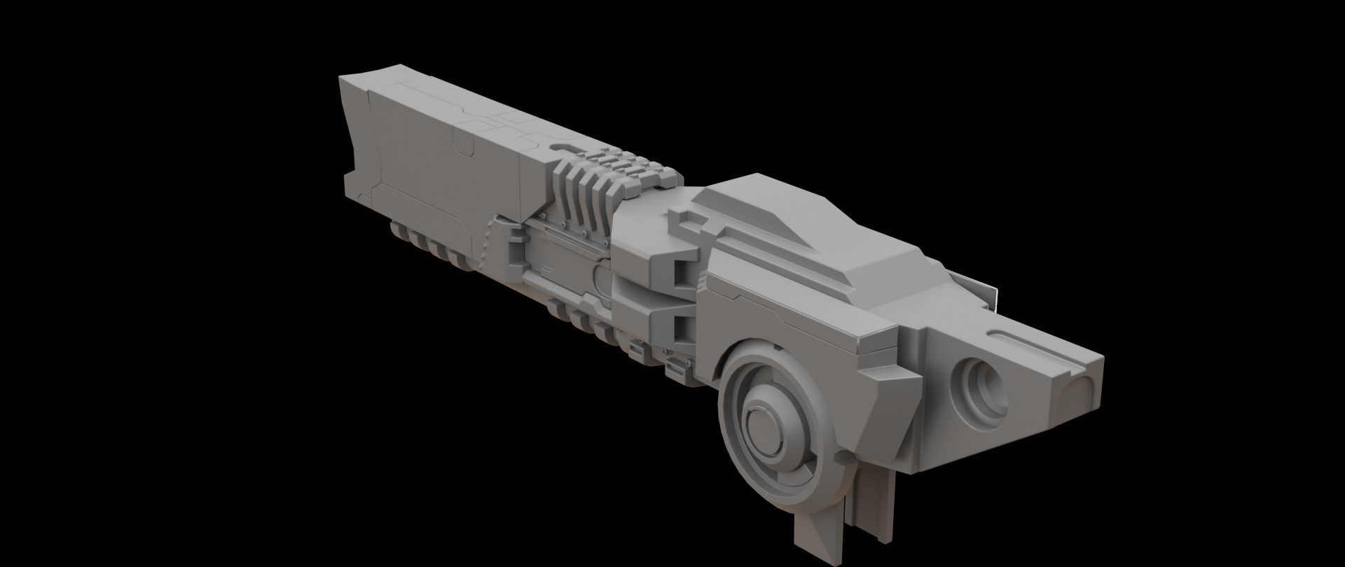 Mecha hard surface cannon 3D model_14