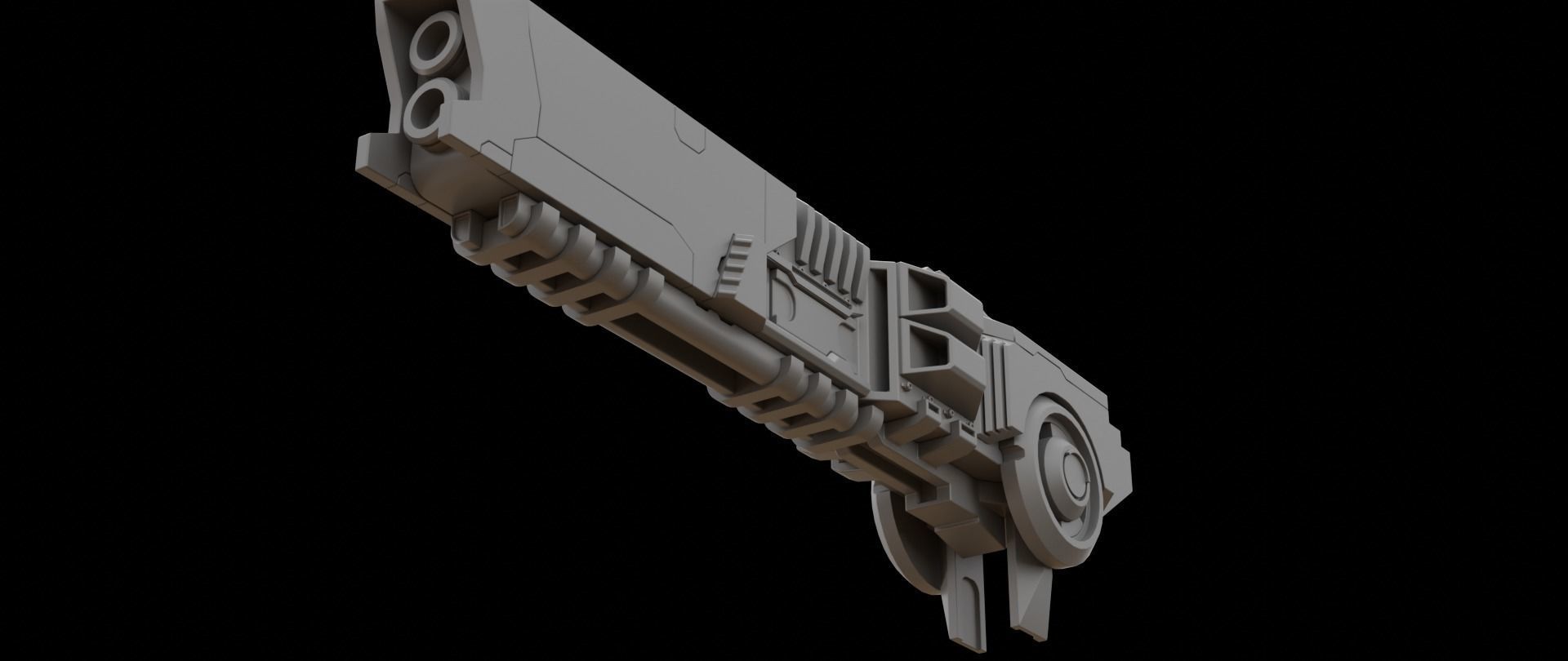 Mecha hard surface cannon 3D model_7