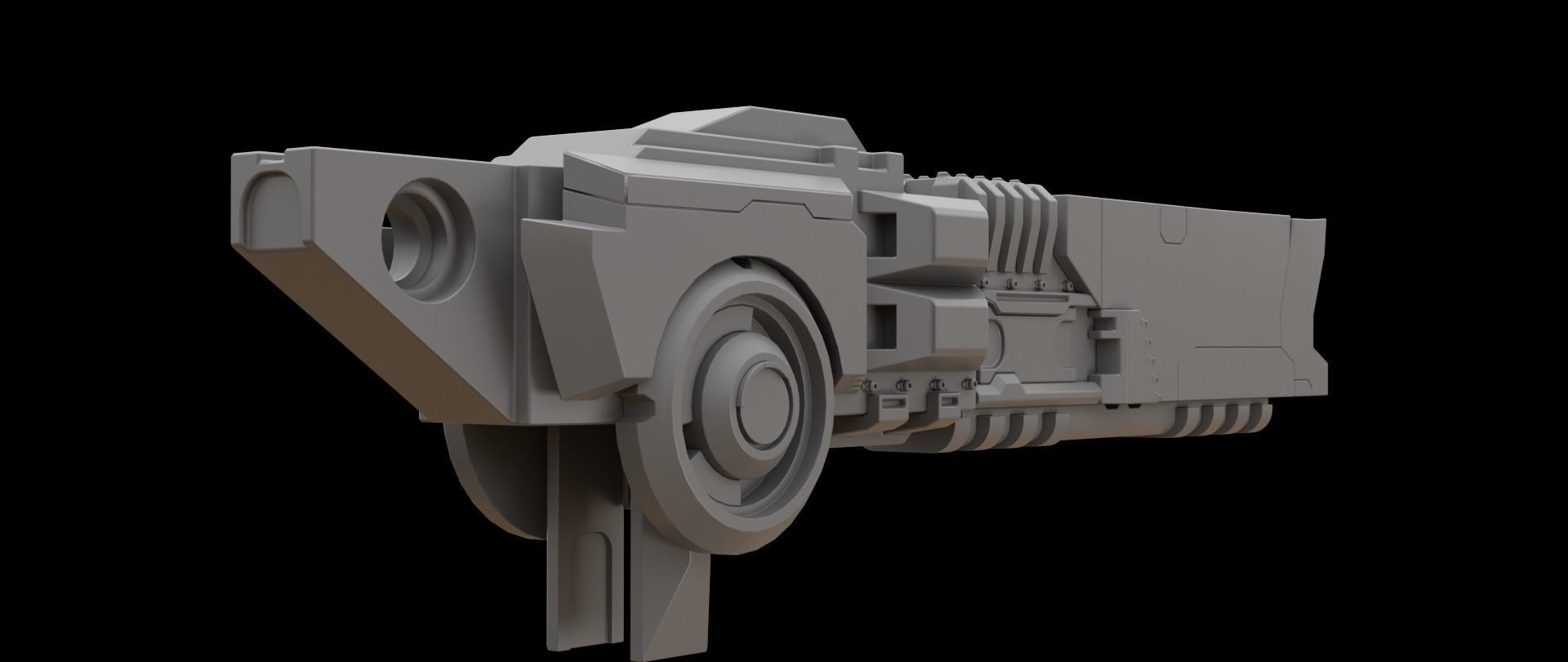 Mecha hard surface cannon 3D model_8