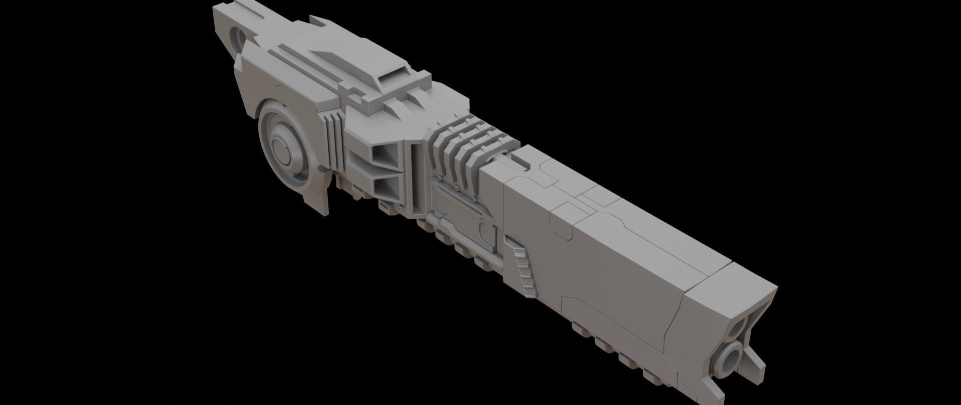 Mecha hard surface cannon 3D model_5