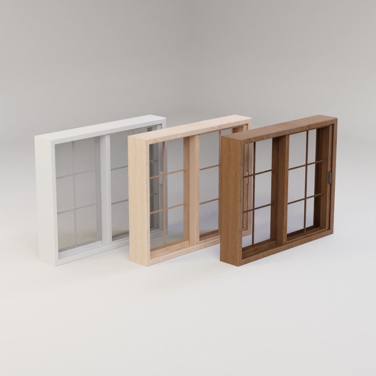 Sliding Glass Window 2 Low-poly 3D model_1