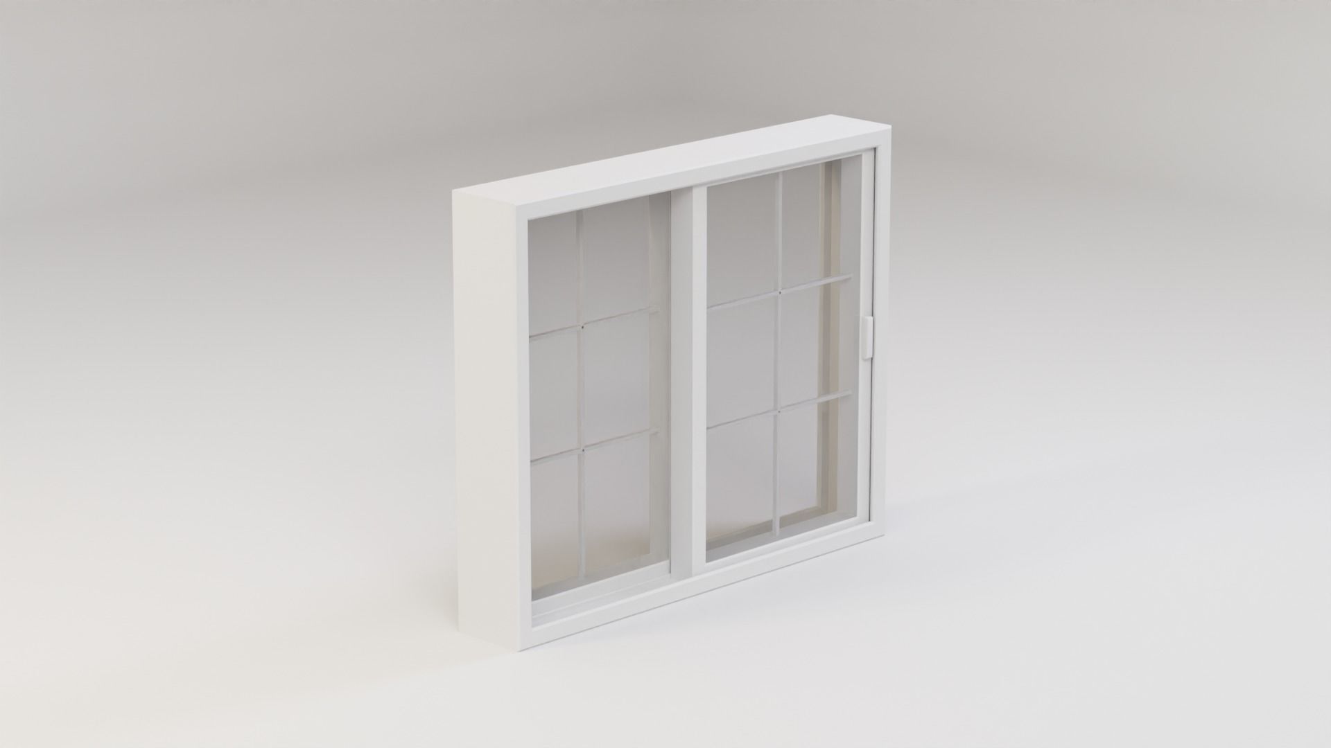 Sliding Glass Window 2 Low-poly 3D model_2