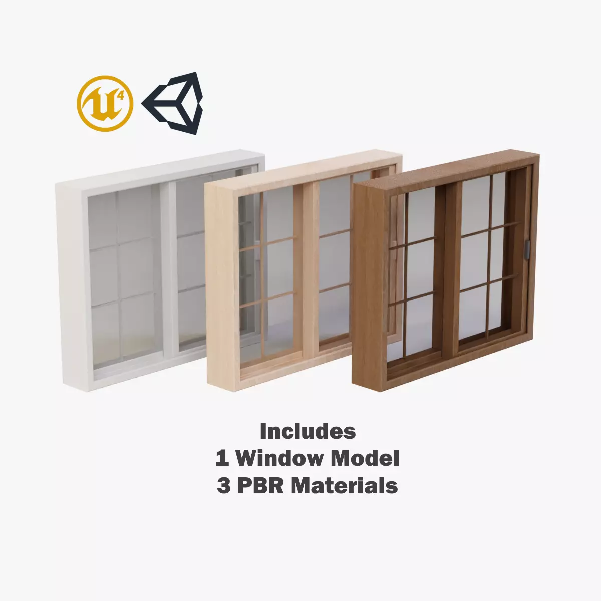Sliding Glass Window 2 Low-poly 3D model_0