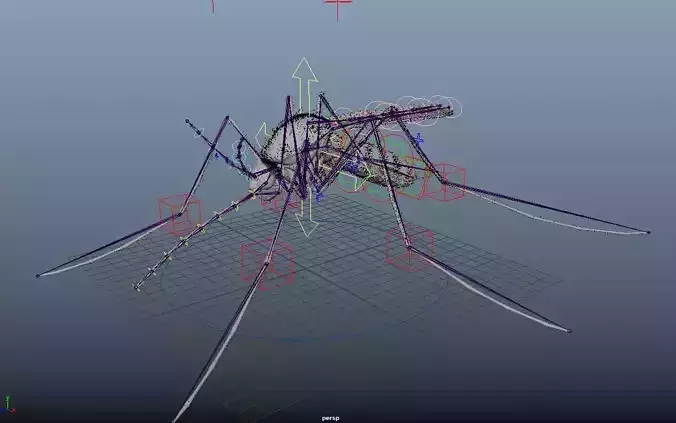 Rigged Black Mosquito 3D model