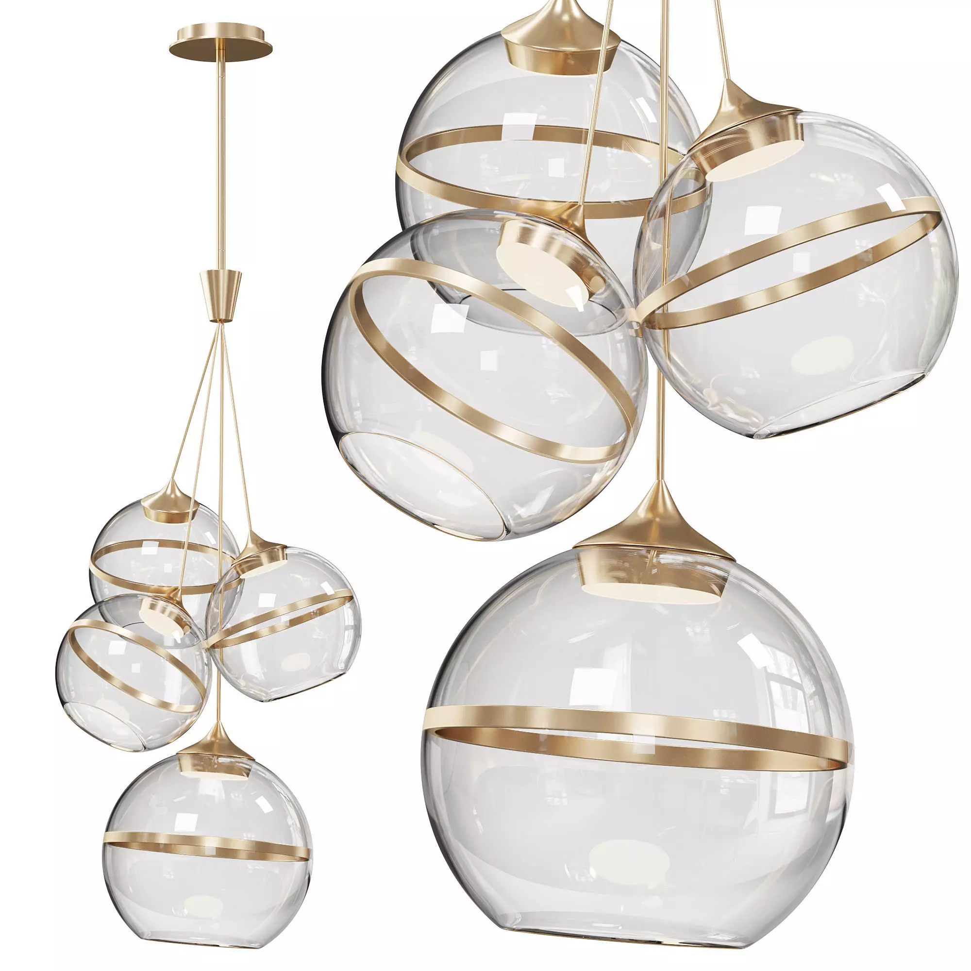 Bistro Multi Light Pendant by lightology 3D model_0