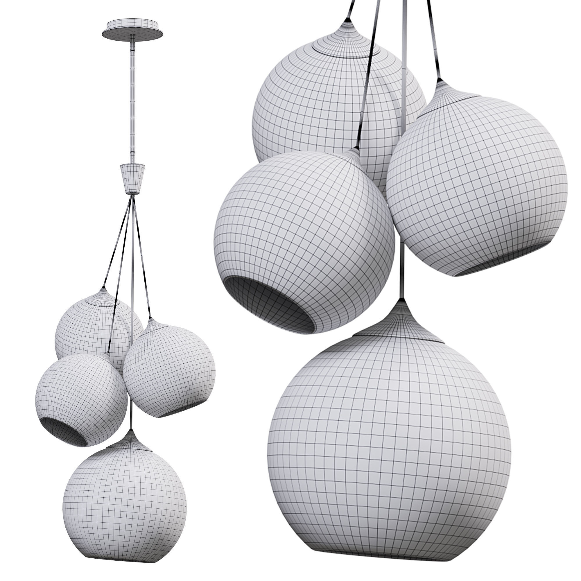 Bistro Multi Light Pendant by lightology 3D model_2