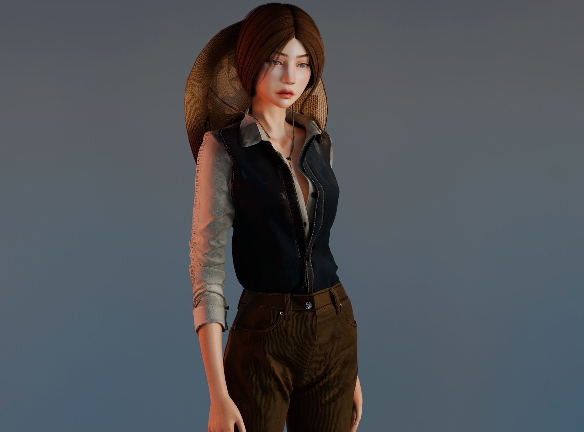 Adventure Girl - 3D Character Low-poly 3D model_3