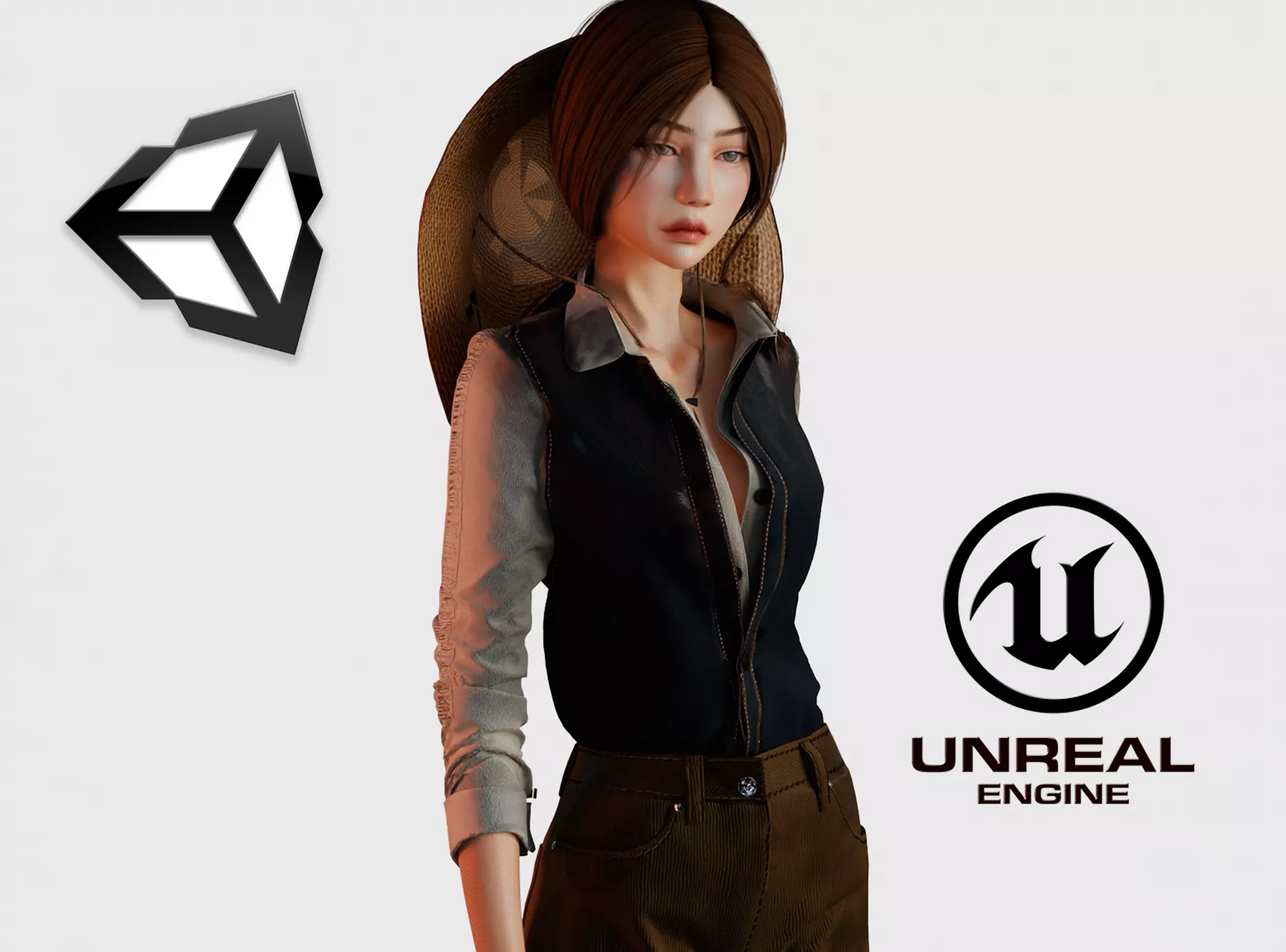 Adventure Girl - 3D Character Low-poly 3D model_0