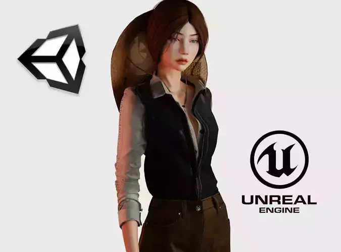 Adventure Girl - 3D Character Low-poly 3D model