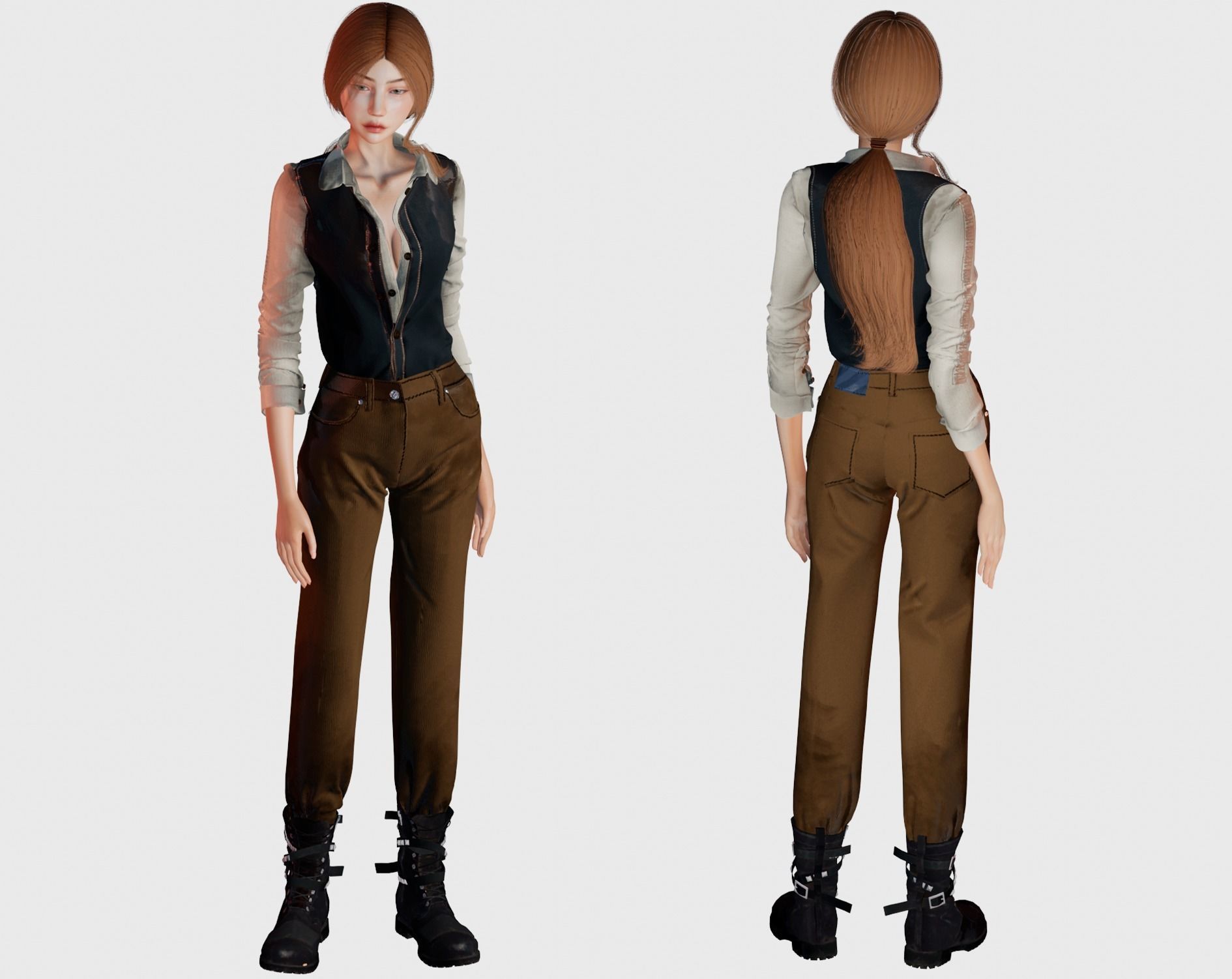 Adventure Girl - 3D Character Low-poly 3D model_1